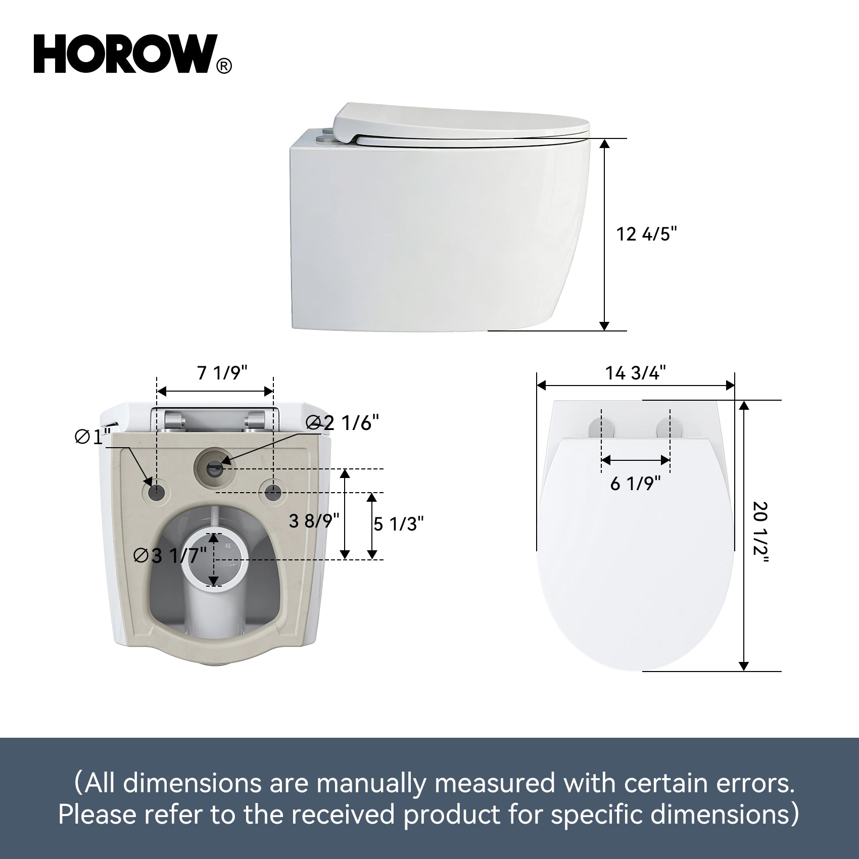 HOROW TG04W Wall-Hung Toilet – Hygienic Dual Flush Modern Design
