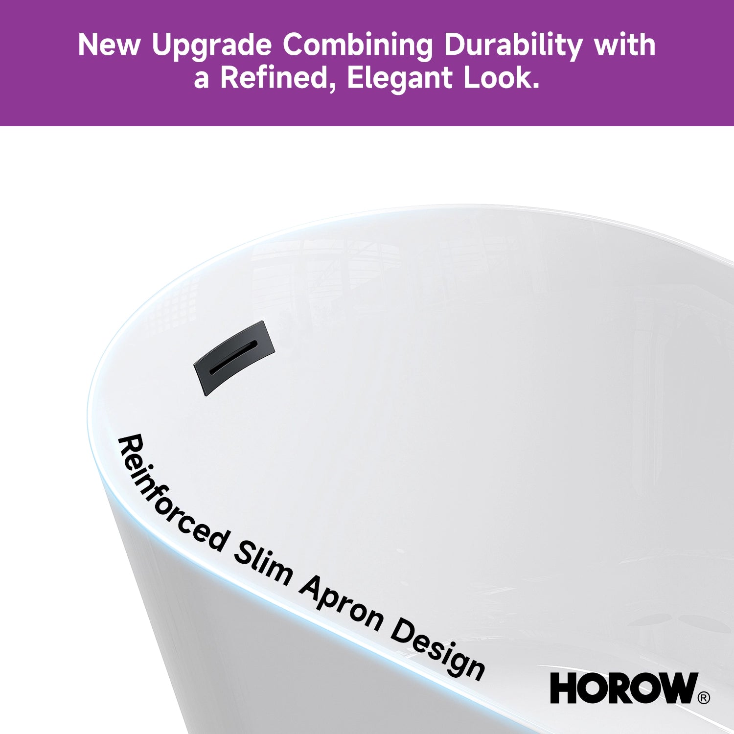 HOROW TU47-MBN-A 1.2M Acrylic Freestanding Tub with Black Hardware