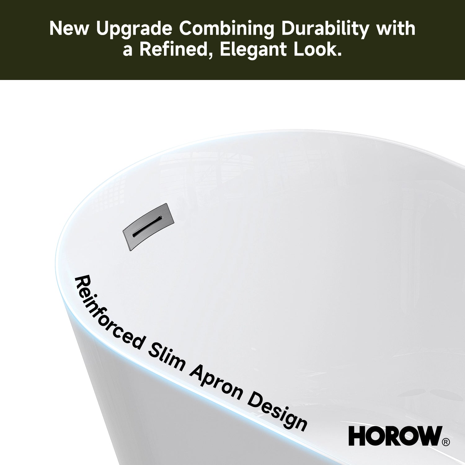 HOROW 59” Brushed Nickel Freestanding Bathtub with Integrated Overflow & Drain