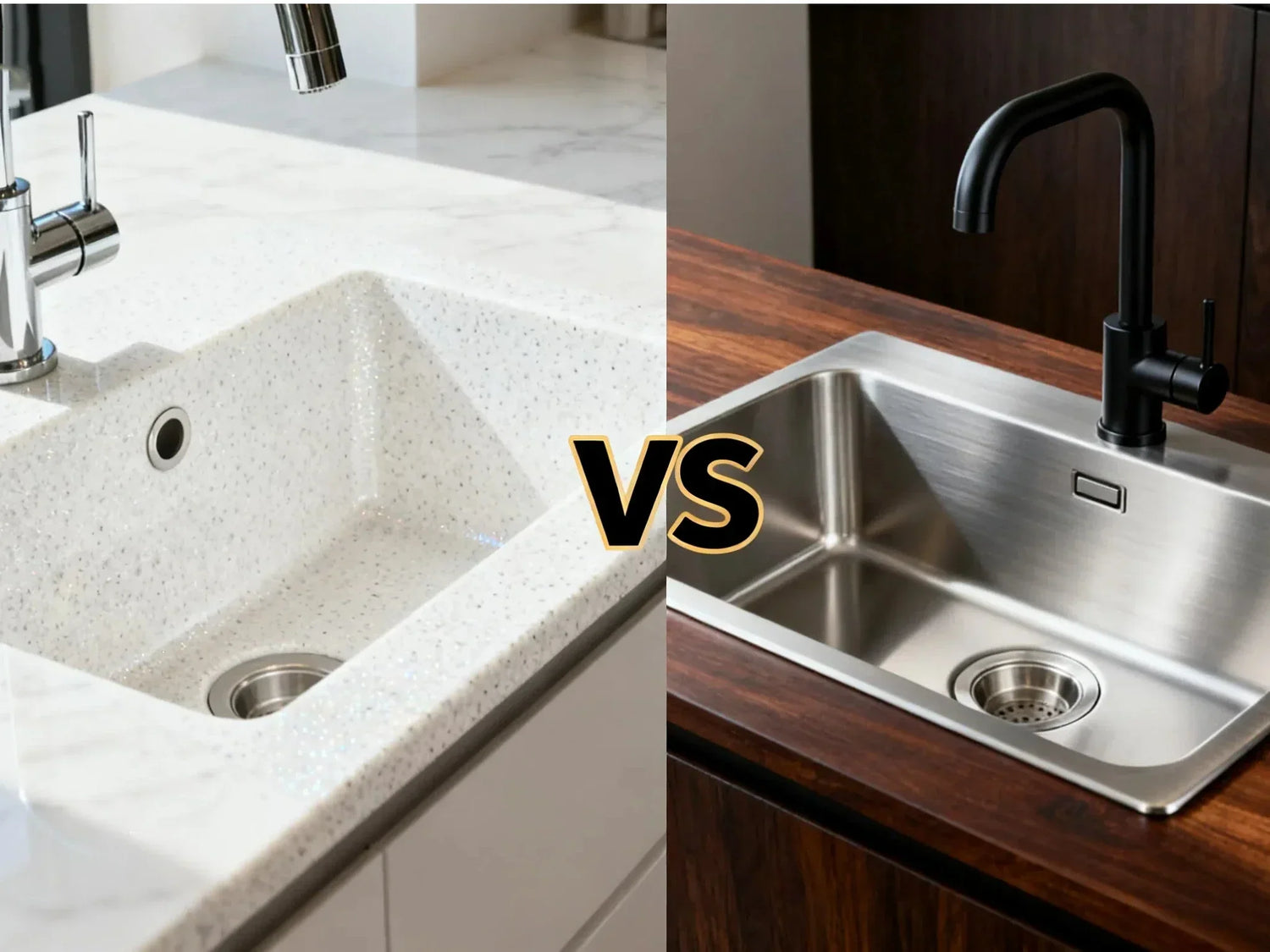 quartz vs stainless sink