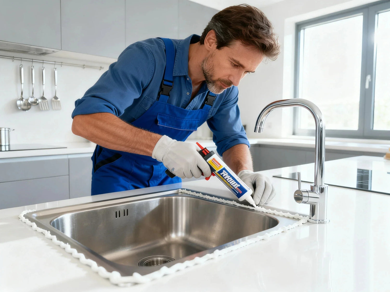 caulking kitchen sink