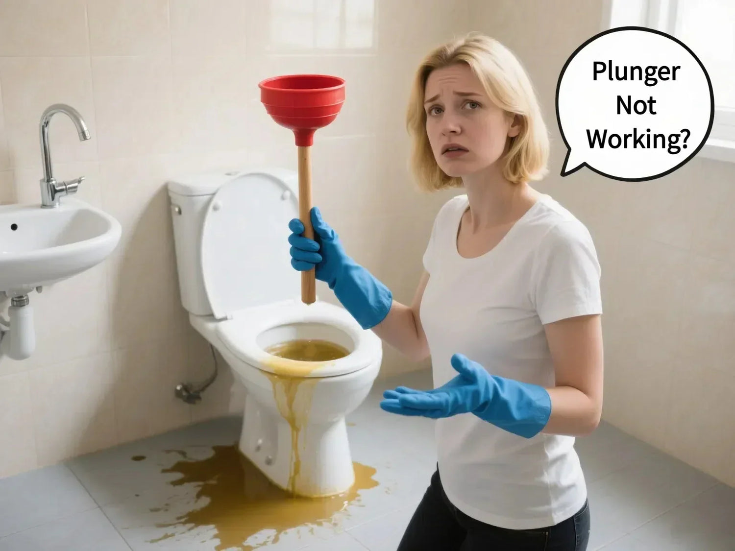 toilet clogged plunger not working