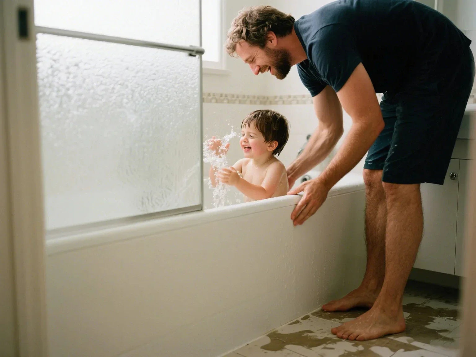 half glass shower door