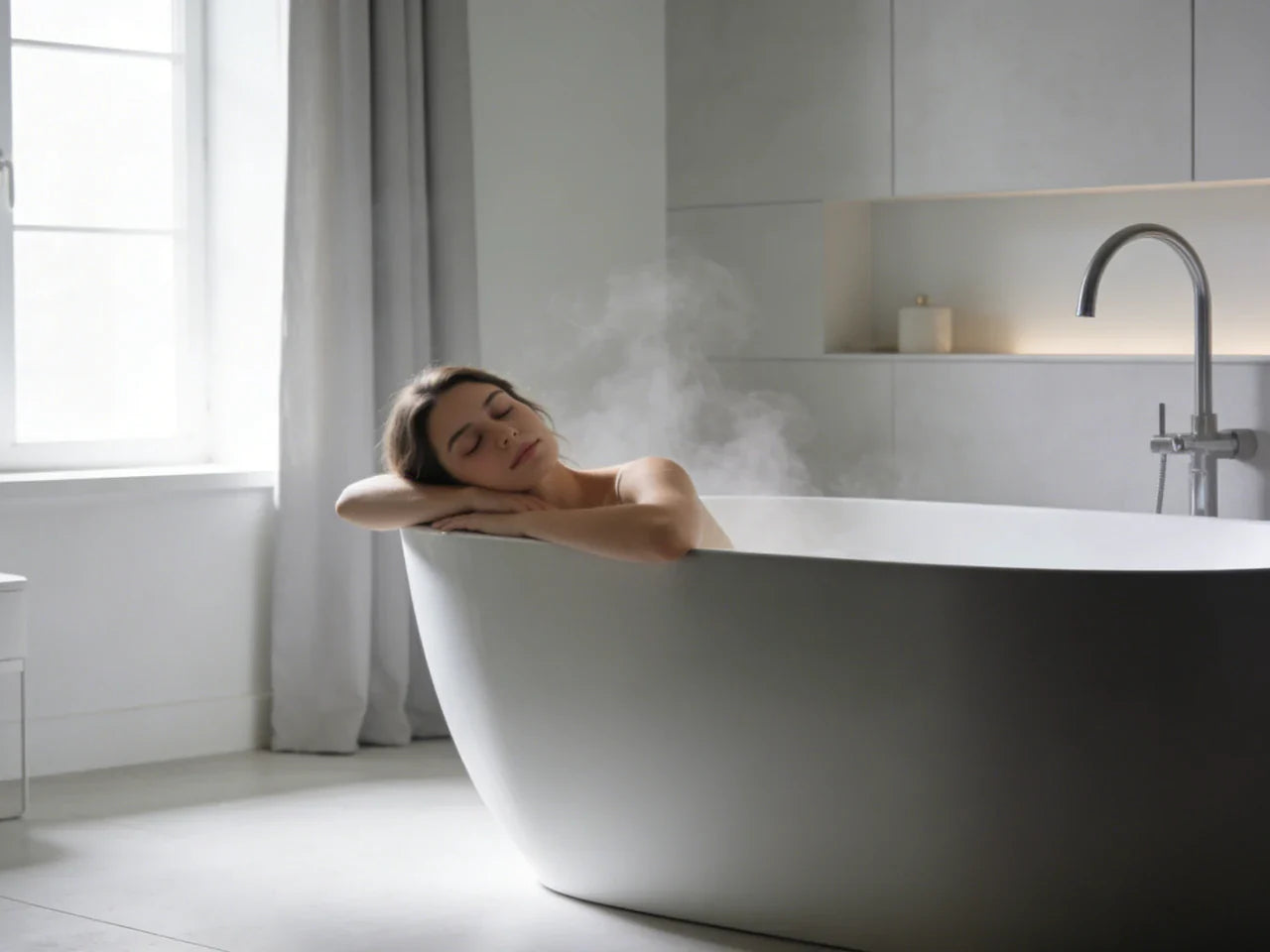 55 inch freestanding soaking tub
