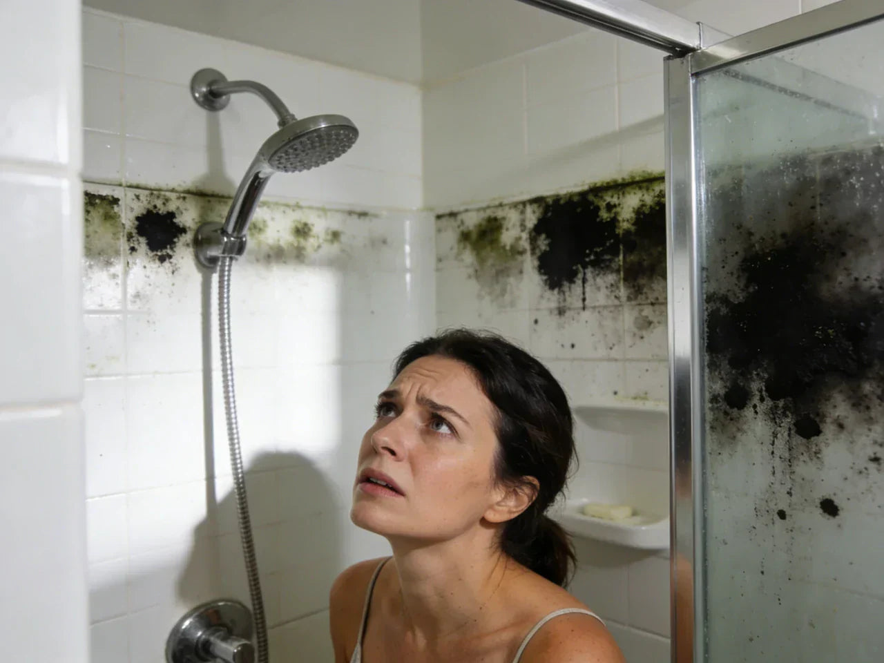 black mold in shower