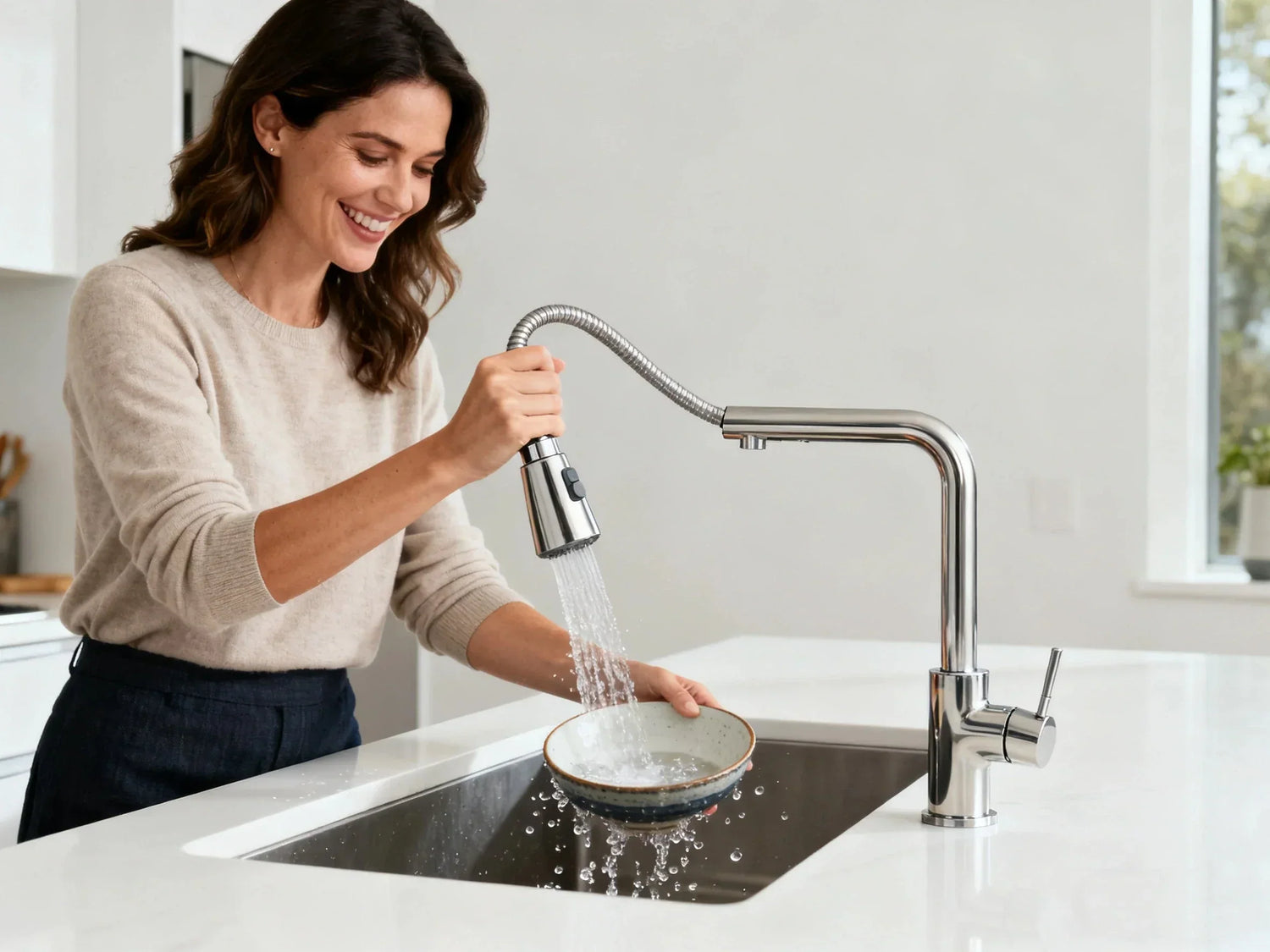 kitchen faucet with pull-out spray