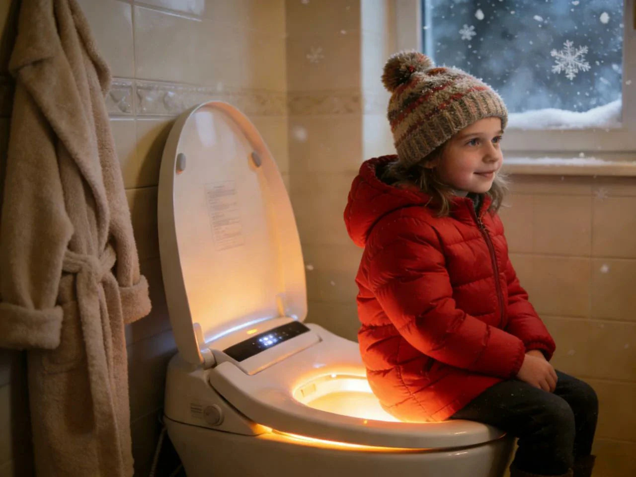 smart toilet with warm air dryer