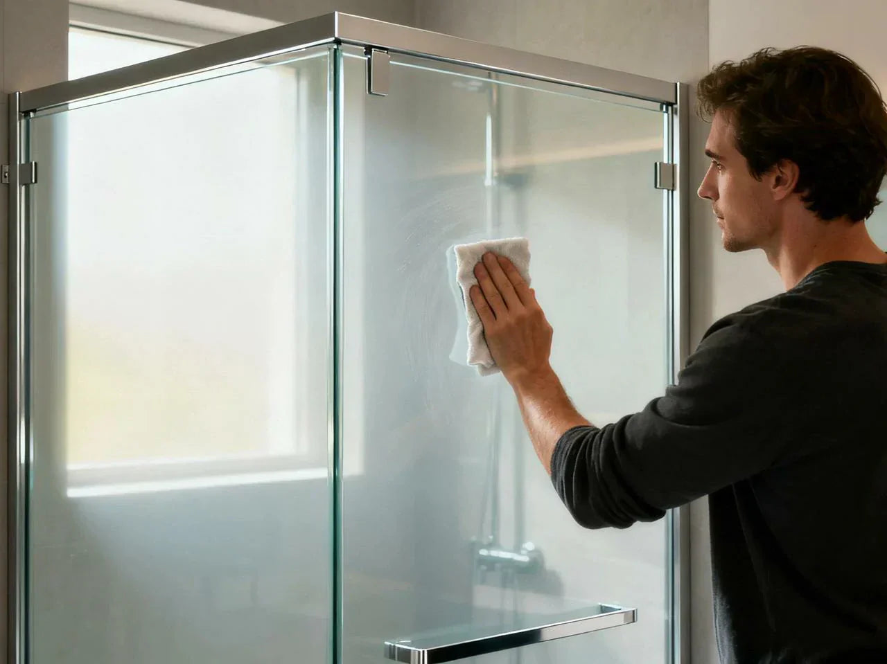 plexiglass shower door