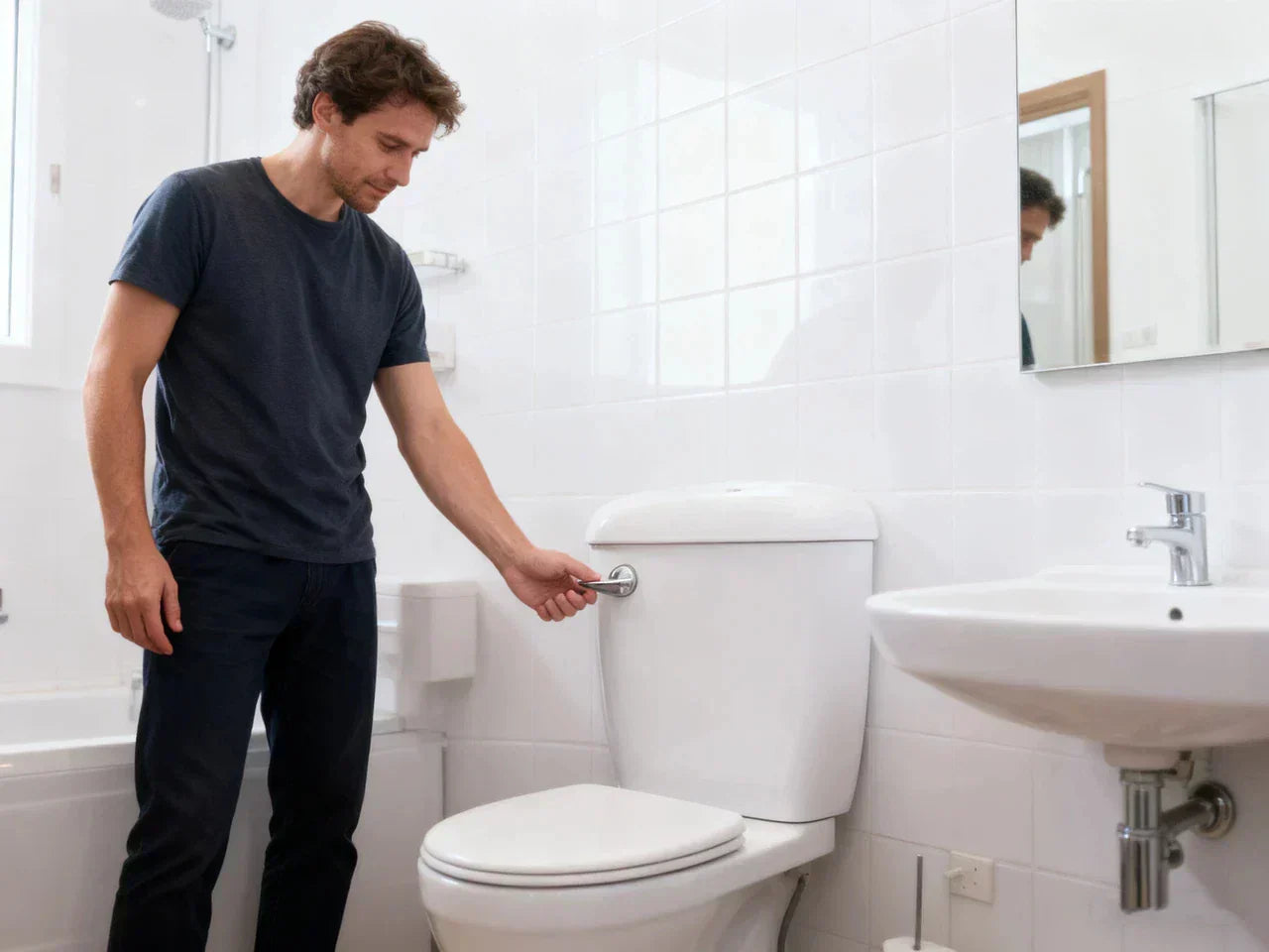 install toilet handle