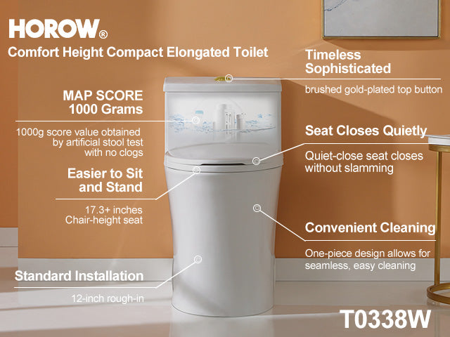 HOROW T0338W: The Dual Flush Toilet That Combines ADA Compliance with Water Efficiency