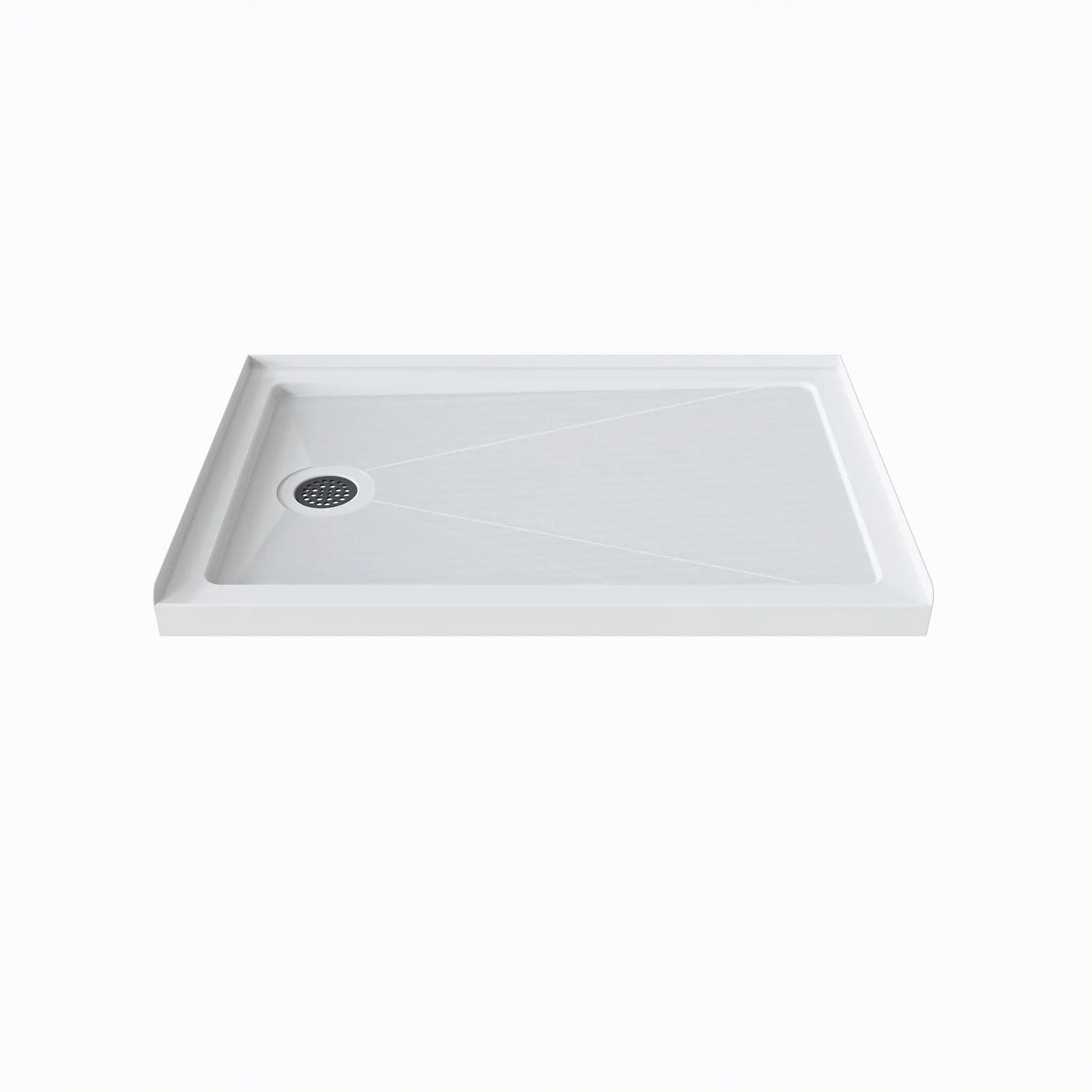 Acrylic Shower Pan with Slip Resistant Floor and Left Drain Model BS4832-MB-L