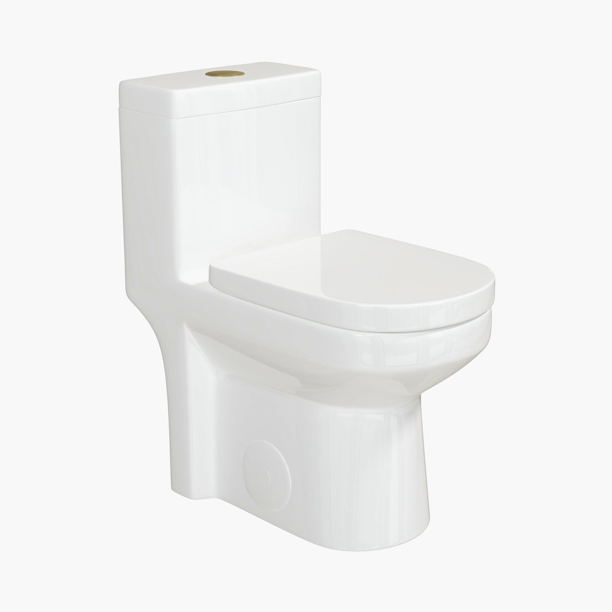 HOROW Small Compact Toilet With Gold Button For Bathroom Model 8733G