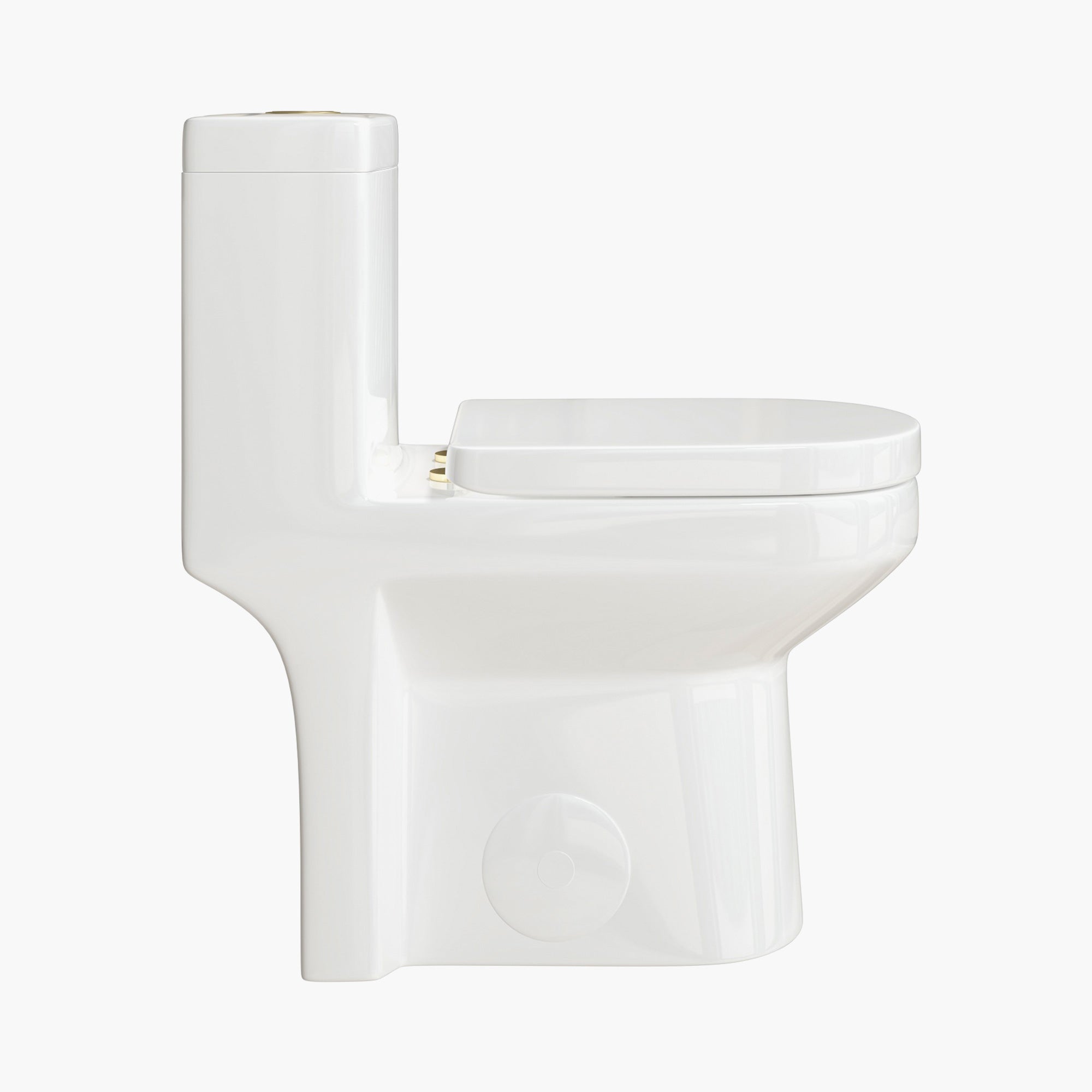 HOROW Small Compact Toilet With Gold Button For Bathroom Model 8733G