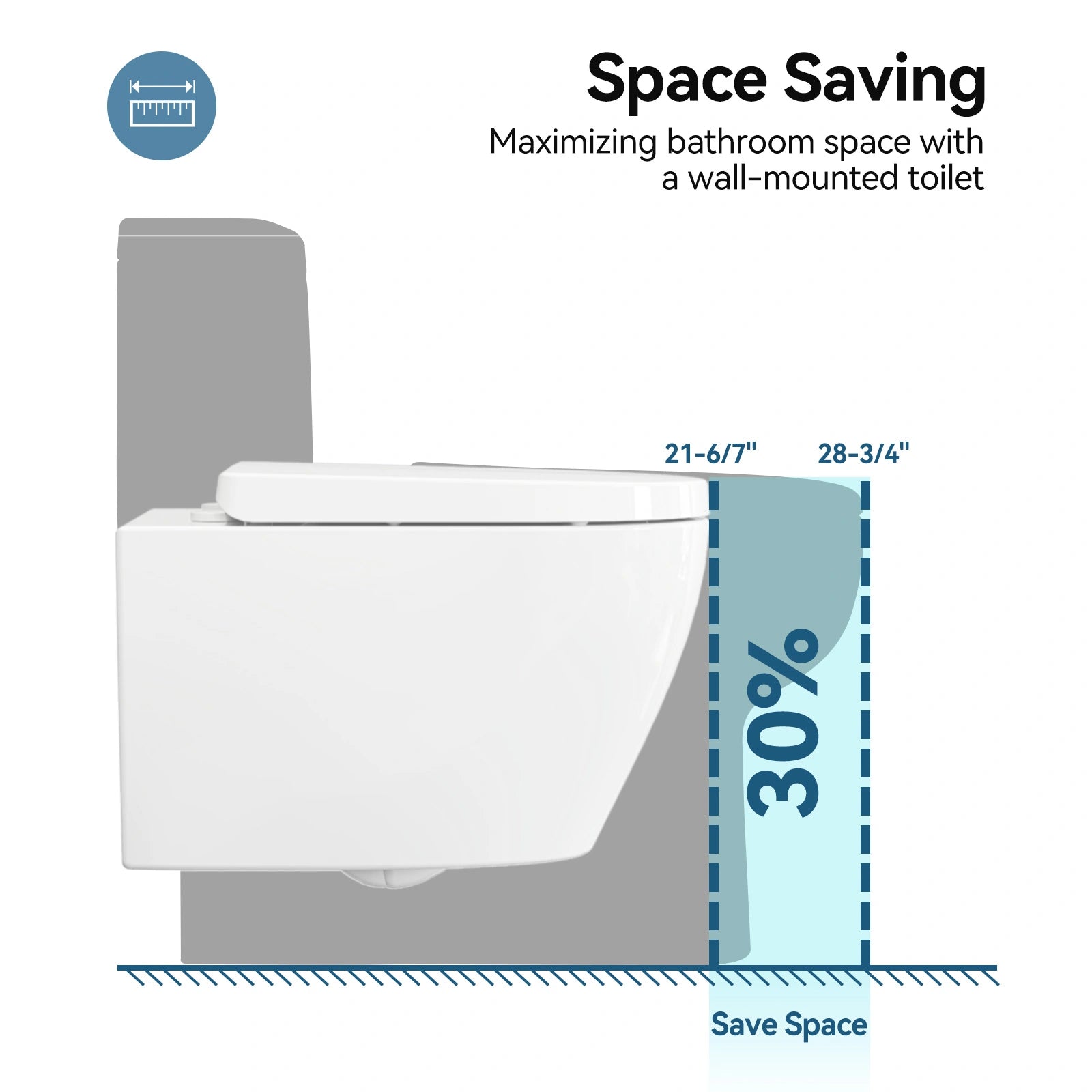 Wall Mounted Toilet with Power Flush and Sleek Model TG03W