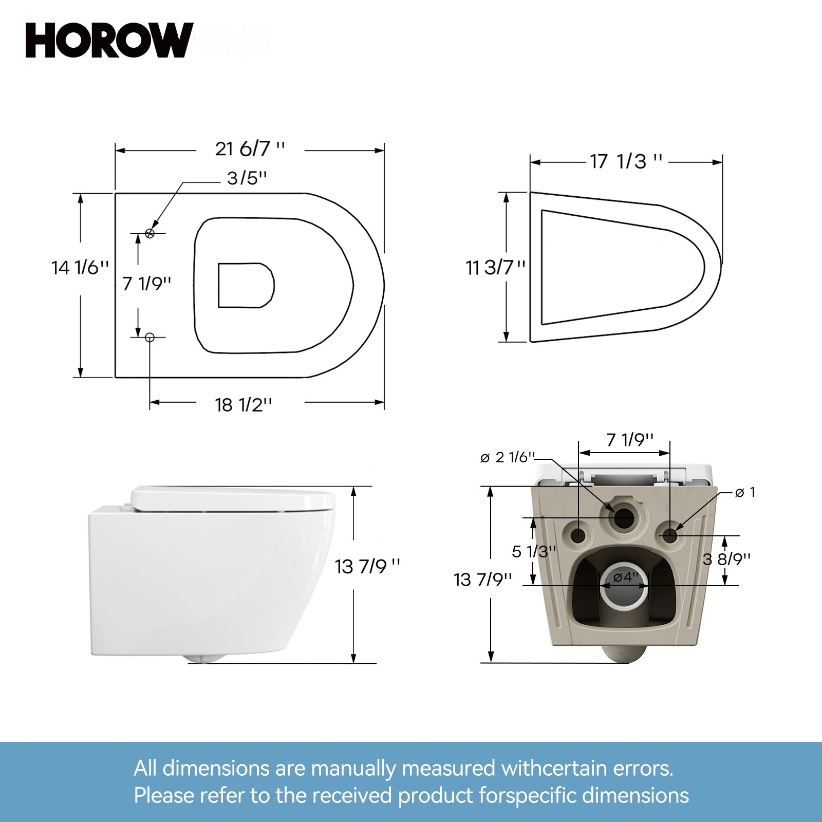 Wall Mounted Toilet with Power Flush and Sleek Model TG03W