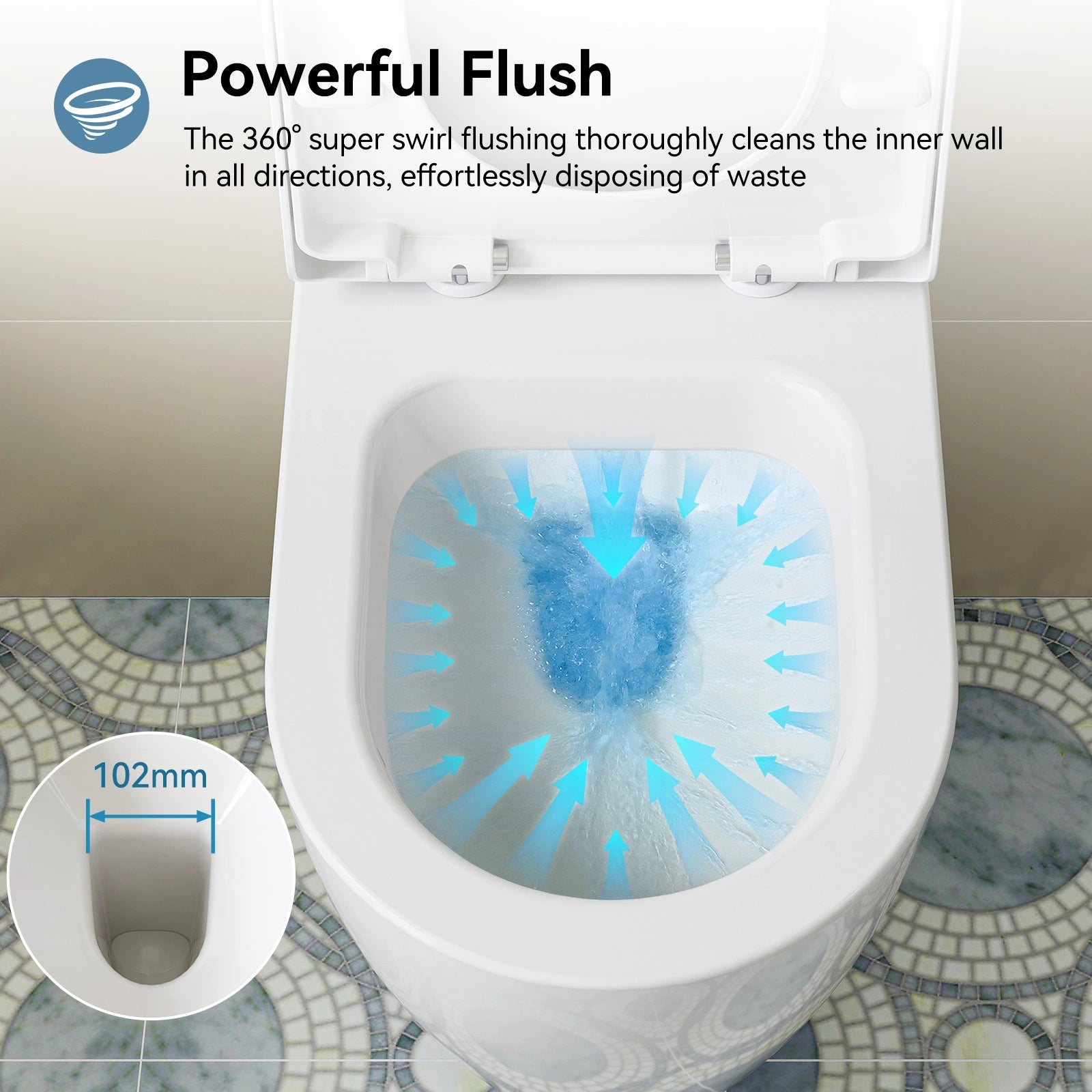 Wall Mounted Toilet with Power Flush and Sleek Model TG03W