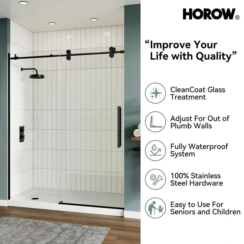 black shower door