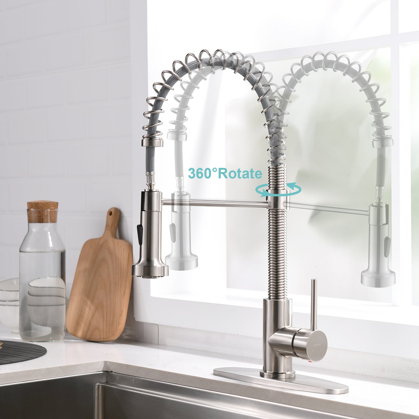 HOROW Best Kitchen Faucet With Pull Down Sprayer Model HR-KF0229B