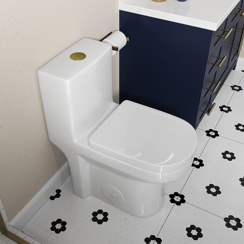 HOROW Small Compact Toilet With Gold Button For Bathroom Model 8733G