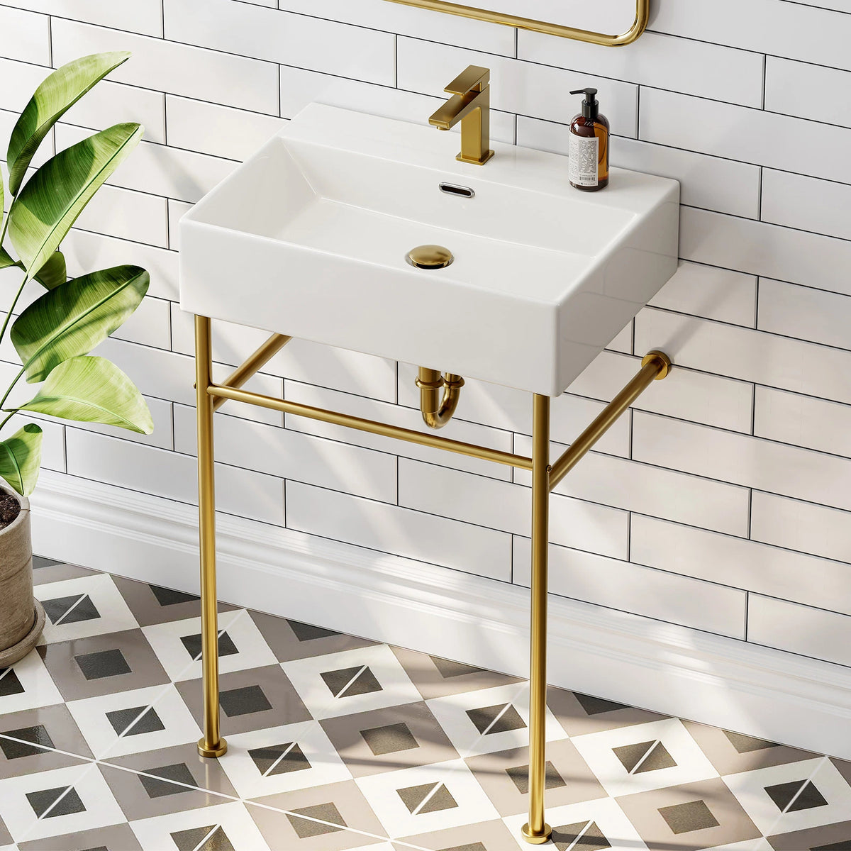 Console sink | Rectangular console sink | Console bathroom sink