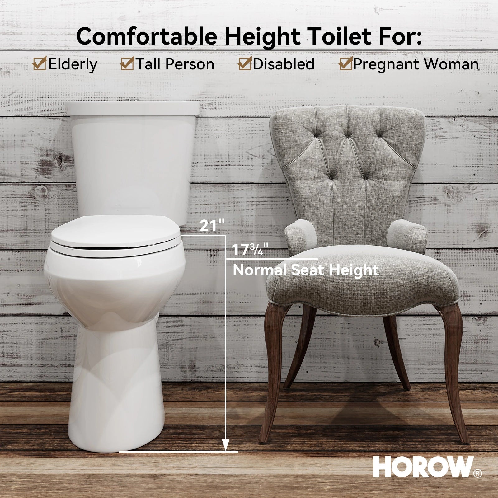 Dual Flush 2 Piece Toilet with Elongated Bowl and Dual Flush Model HWTT - E03D