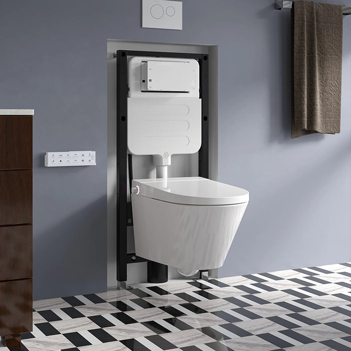 HOROW G10 wall-hung toilet combo with in-wall tank and carrier frame