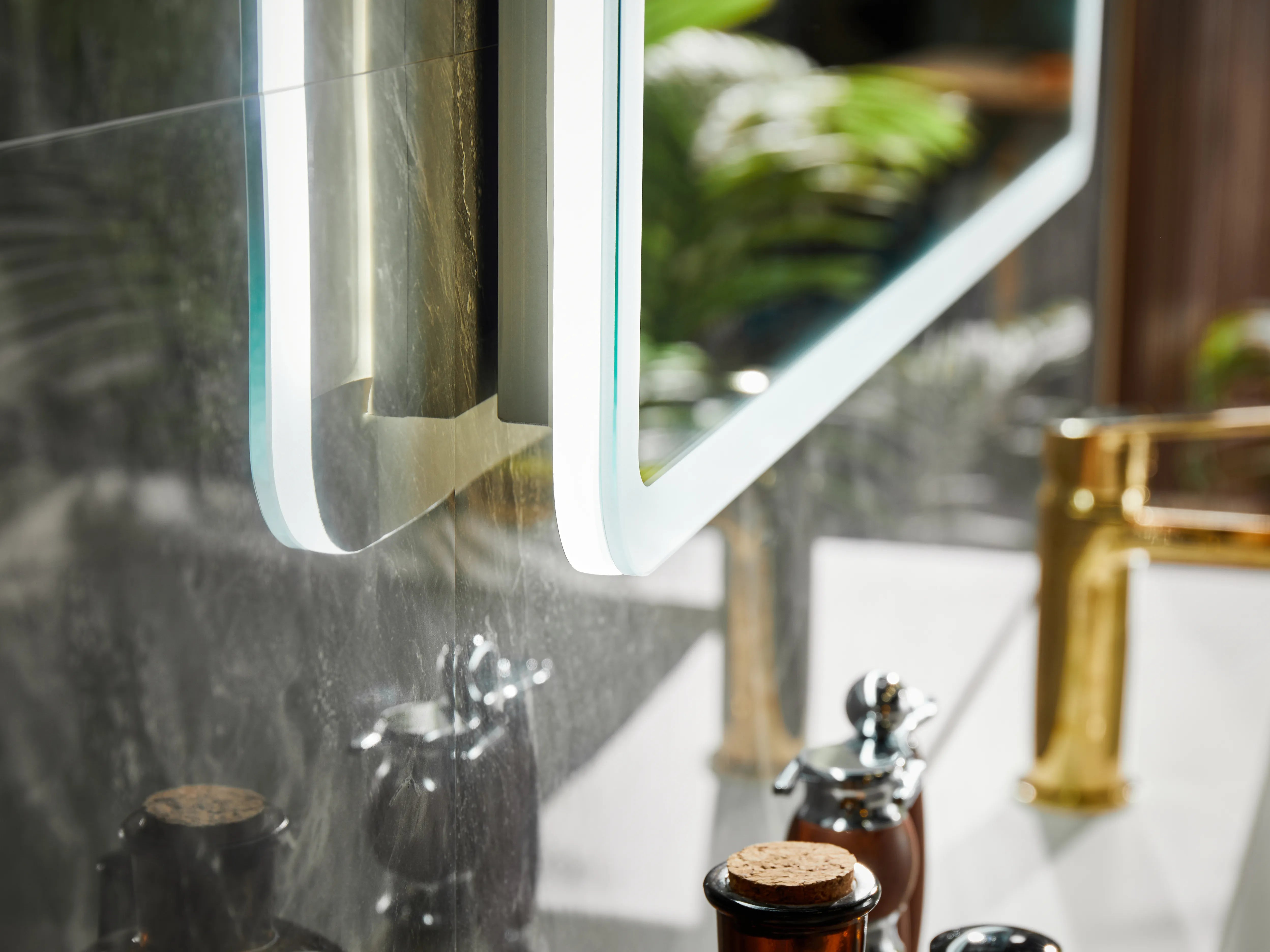 HOROW Rectangular Bathroom Mirror with Acrylic LED Strip Model AM5070S