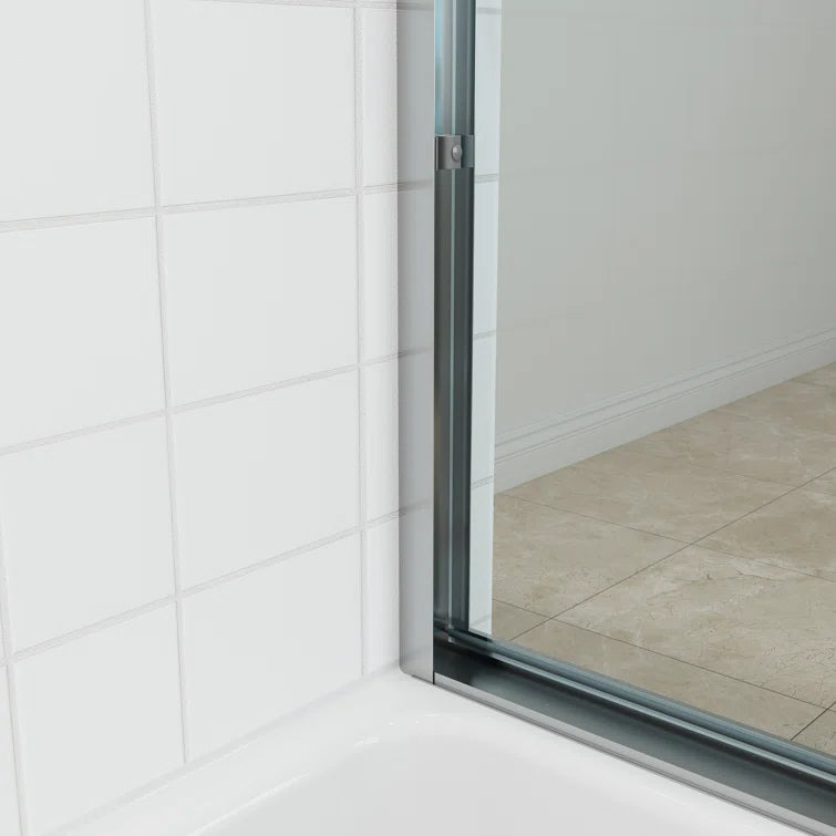 HOROW 59 Inch Glass Shower Door Double Sliding Bathtub Door Model BE5956-CH