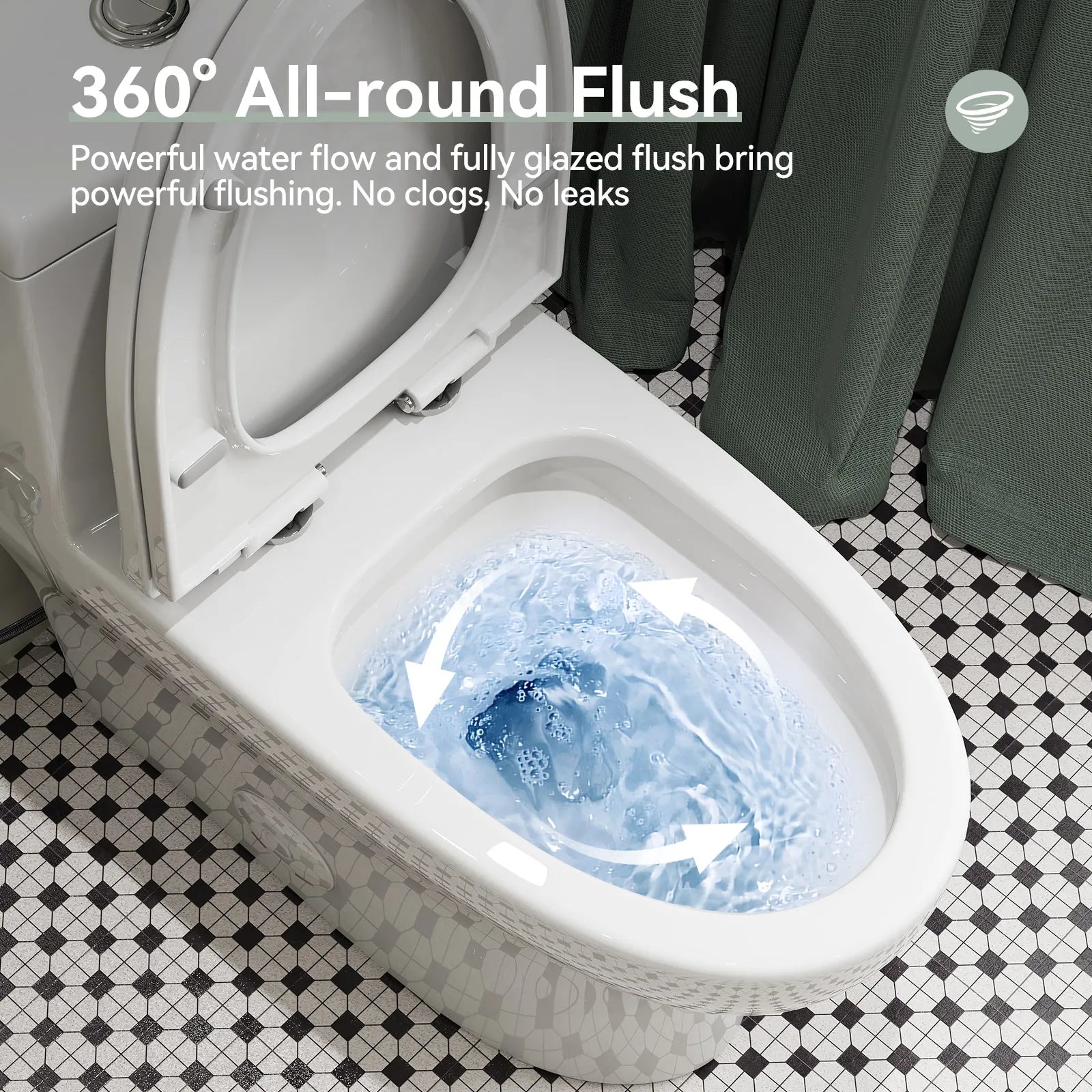 HOROW Dual Flush Toilet 12 Inch Rough In Toilet Model 76D