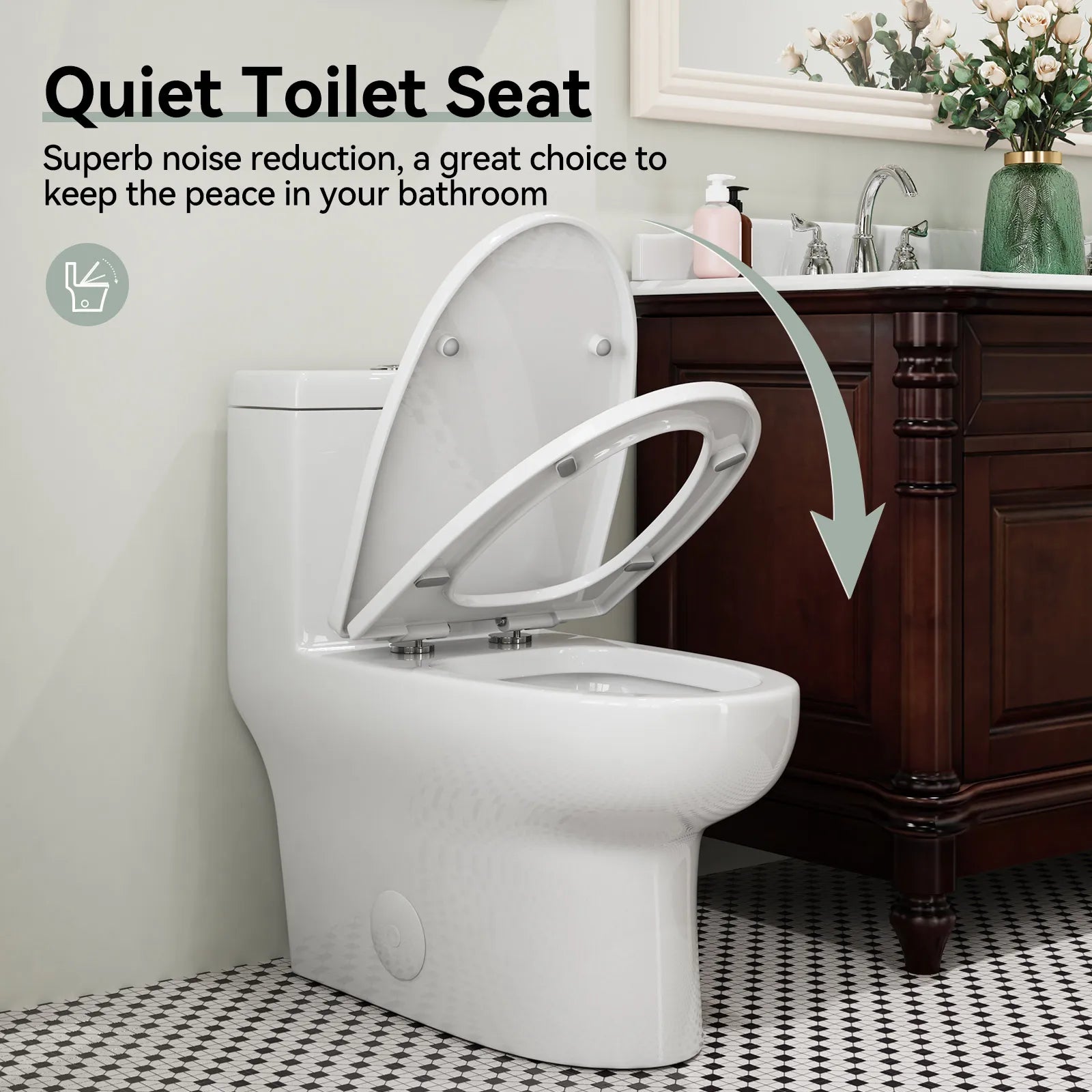 HOROW Dual Flush Toilet 12 Inch Rough In Toilet Model 76D