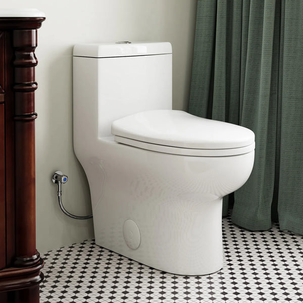 out     ❁toilet♪ドアプレート❁∗︎*゜ HOROW 76D 12-Inch Rough-In Dual Flush One-Piece Toilet