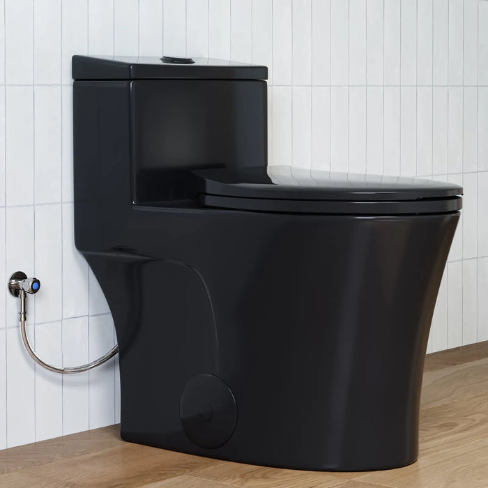 HOROW T0338B-10 black 10-inch rough-in one-piece toilet