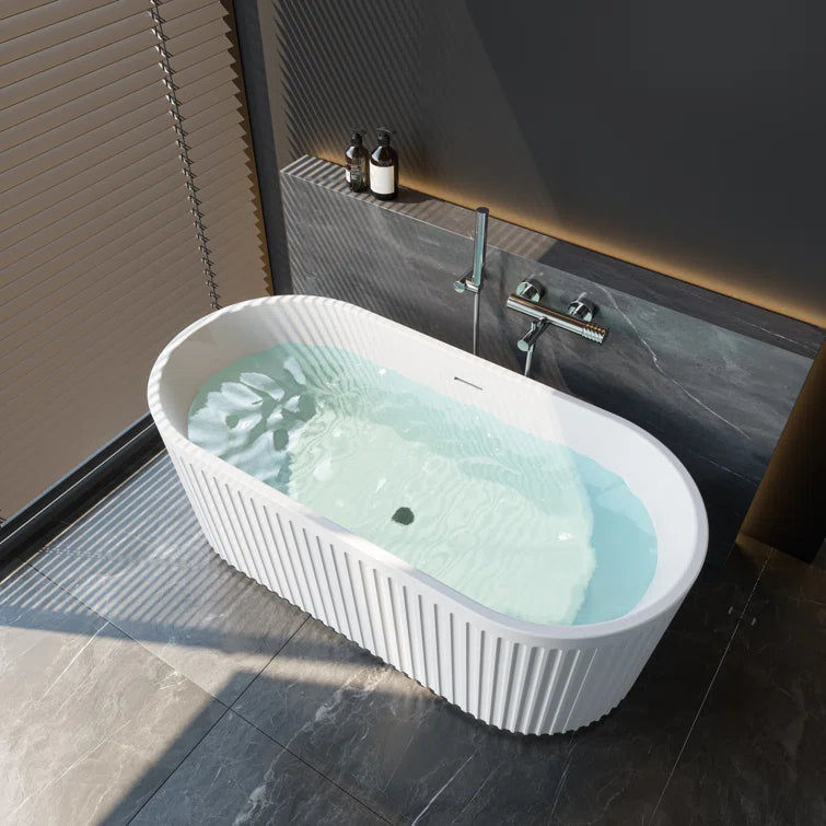 HOROW 2 Person Bathtub 67 inch Freestanding Tub Model TU67-MB