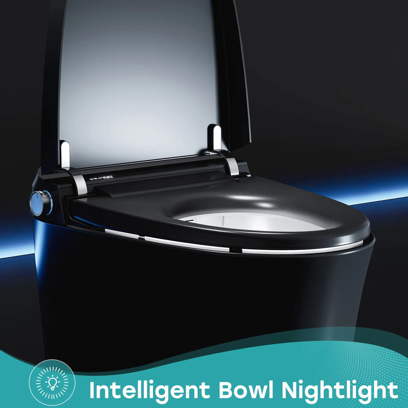 black smart toilet night light ambient glow