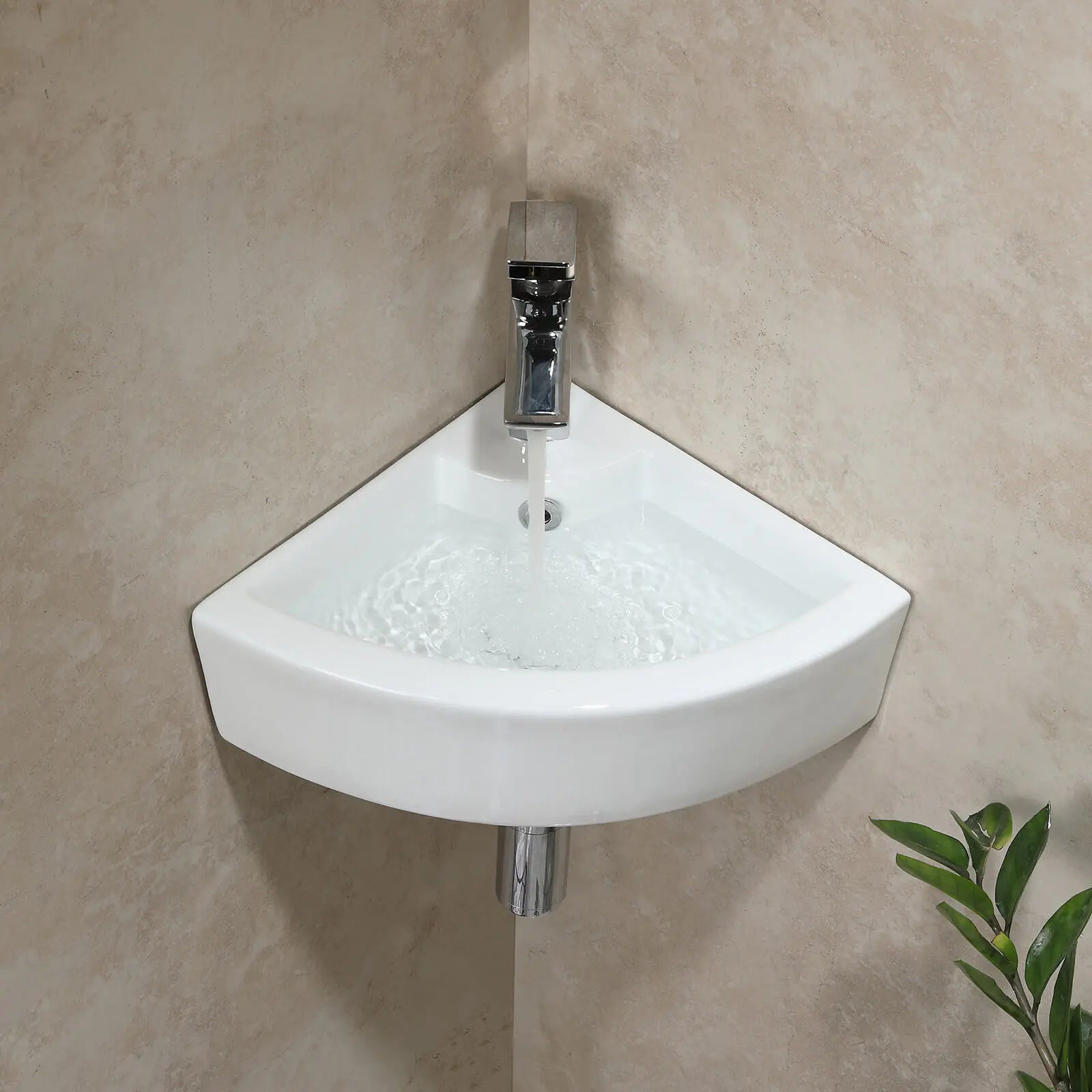 HOROW Wall Mounted Sink Bathroom Basin With Overflow Model HWTP-C3232W