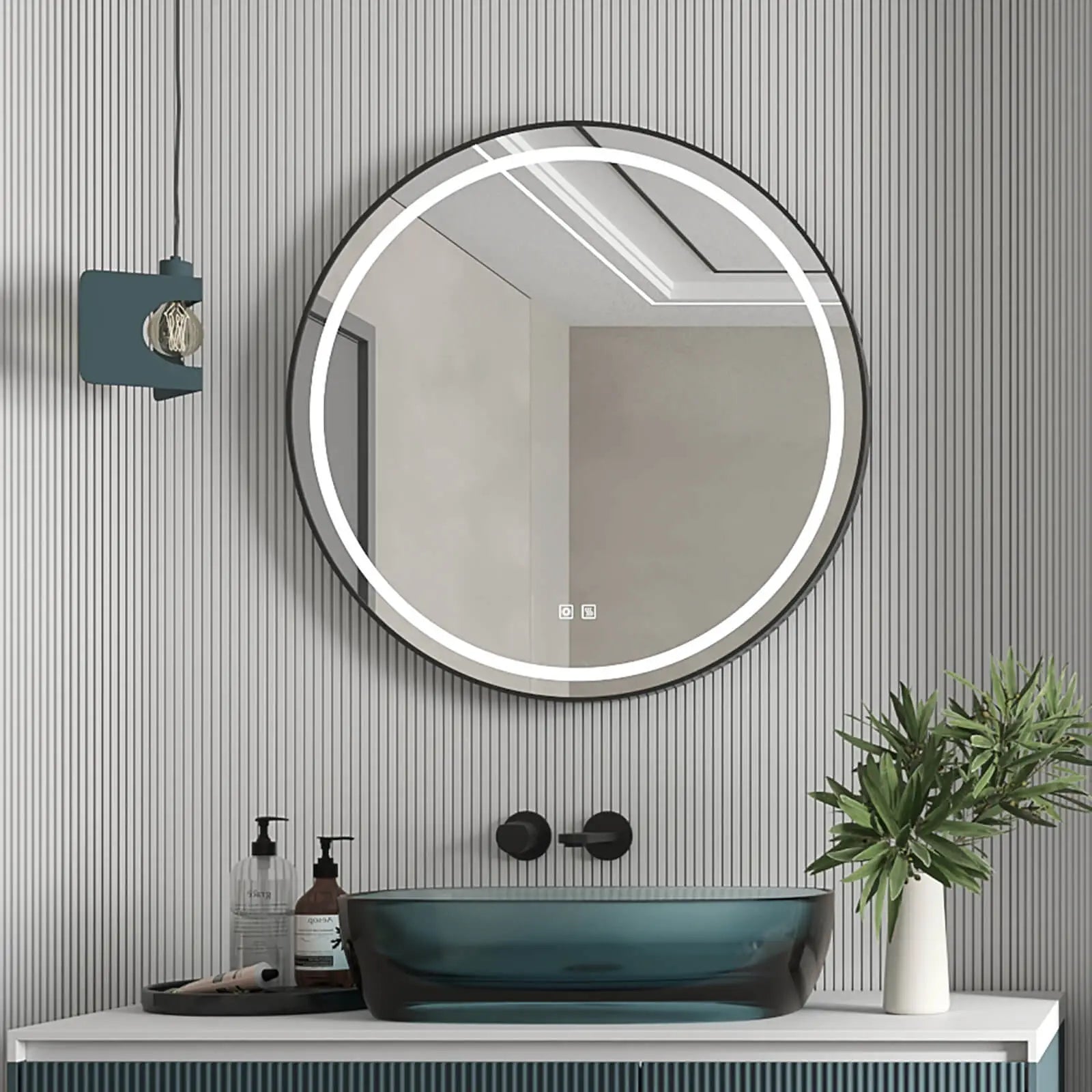 HOROW 32 inch round mirror With Smart Dimming and IP54 Waterproof Model HR-J32R
