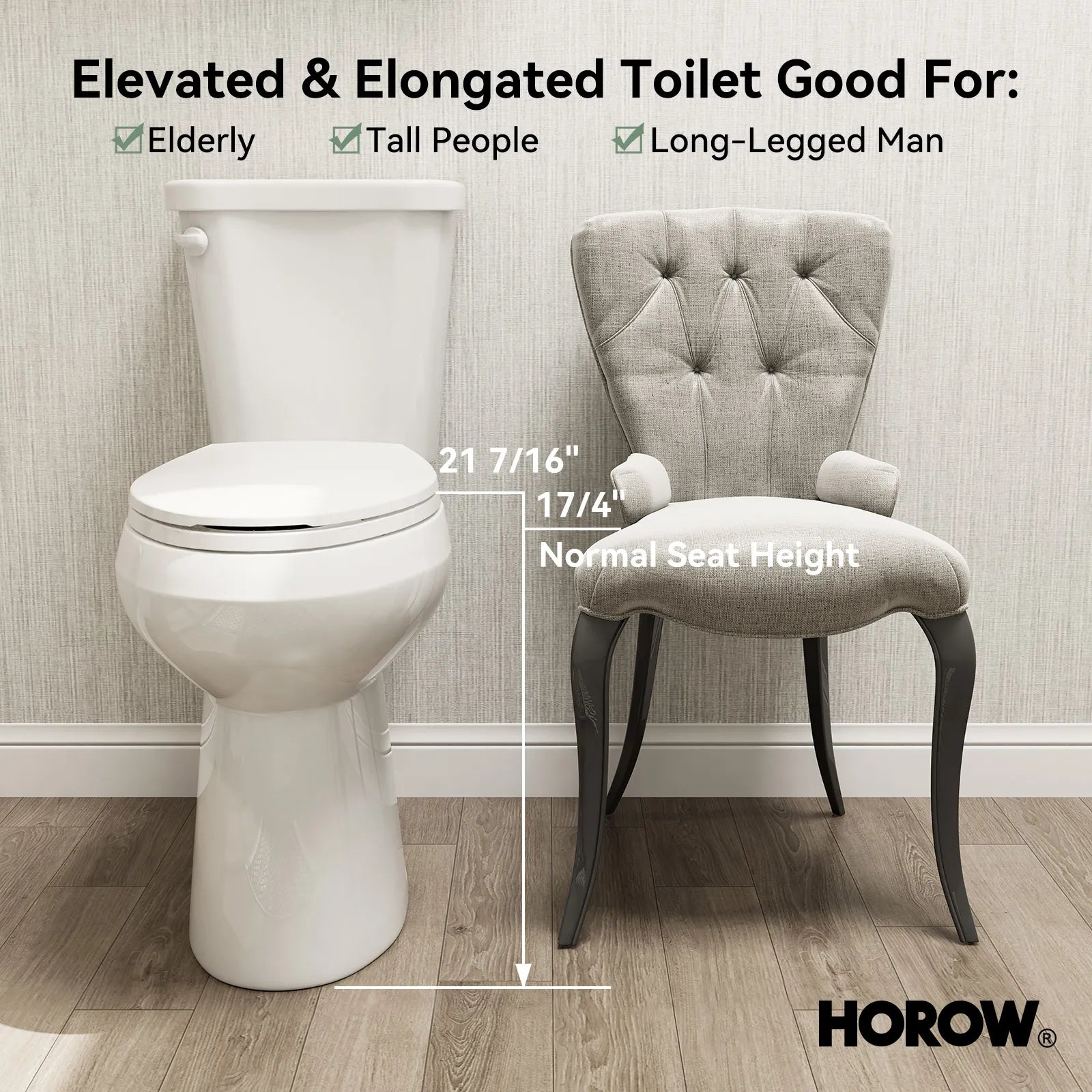 Elongated 2 Piece Toilet with Single Flush and ADA Model HWTT - E03S