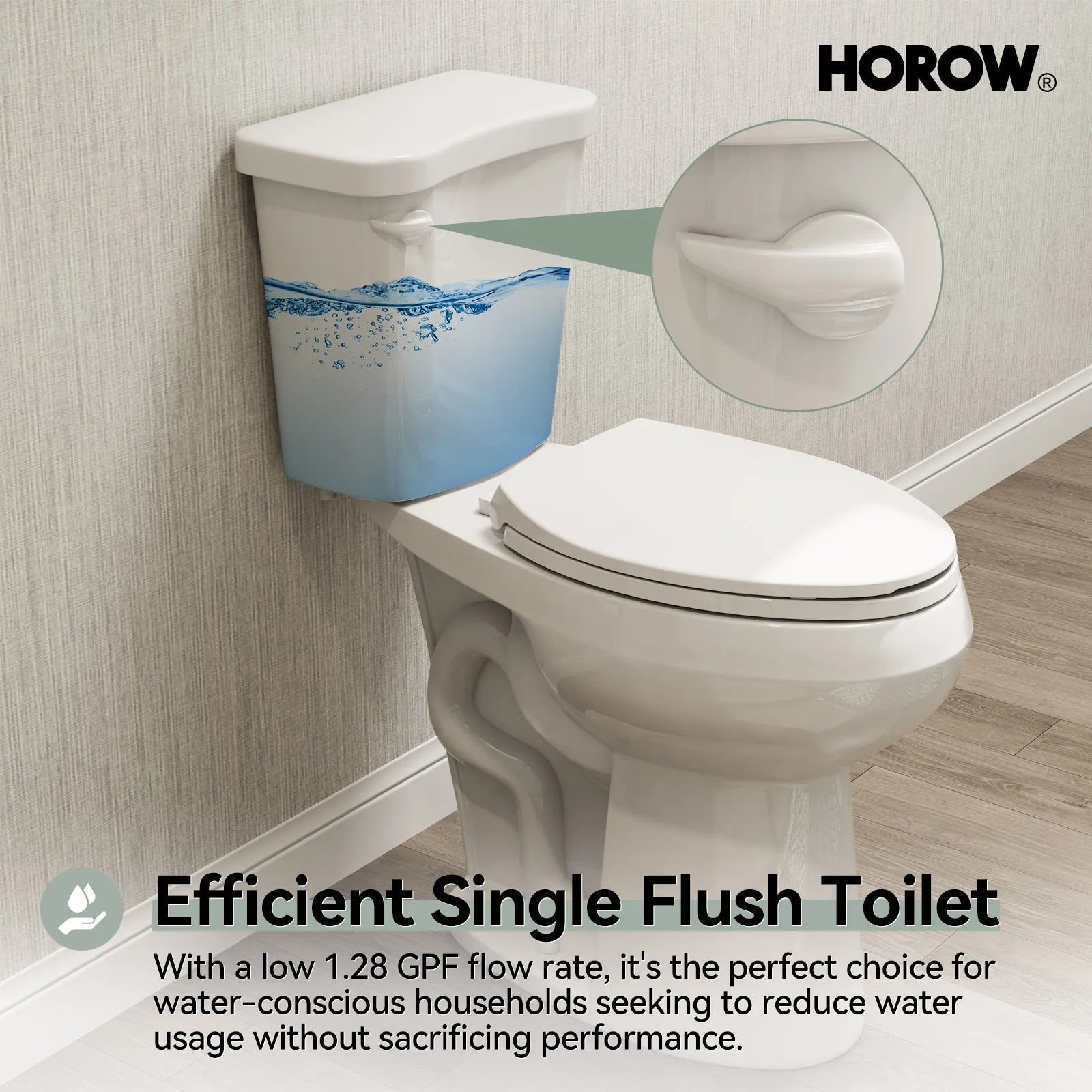 Elongated 2 Piece Toilet with Single Flush and ADA Model HWTT - E03S