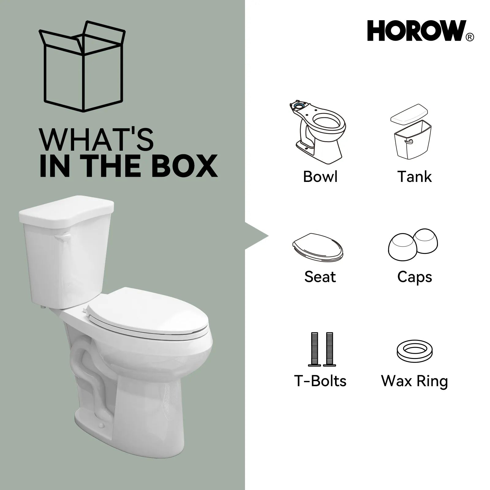 Elongated 2 Piece Toilet with Single Flush and ADA Model HWTT - E03S