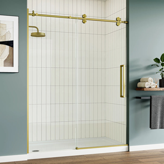 HOROW MI6076-SG Brushed Gold Frameless Sliding Shower Door