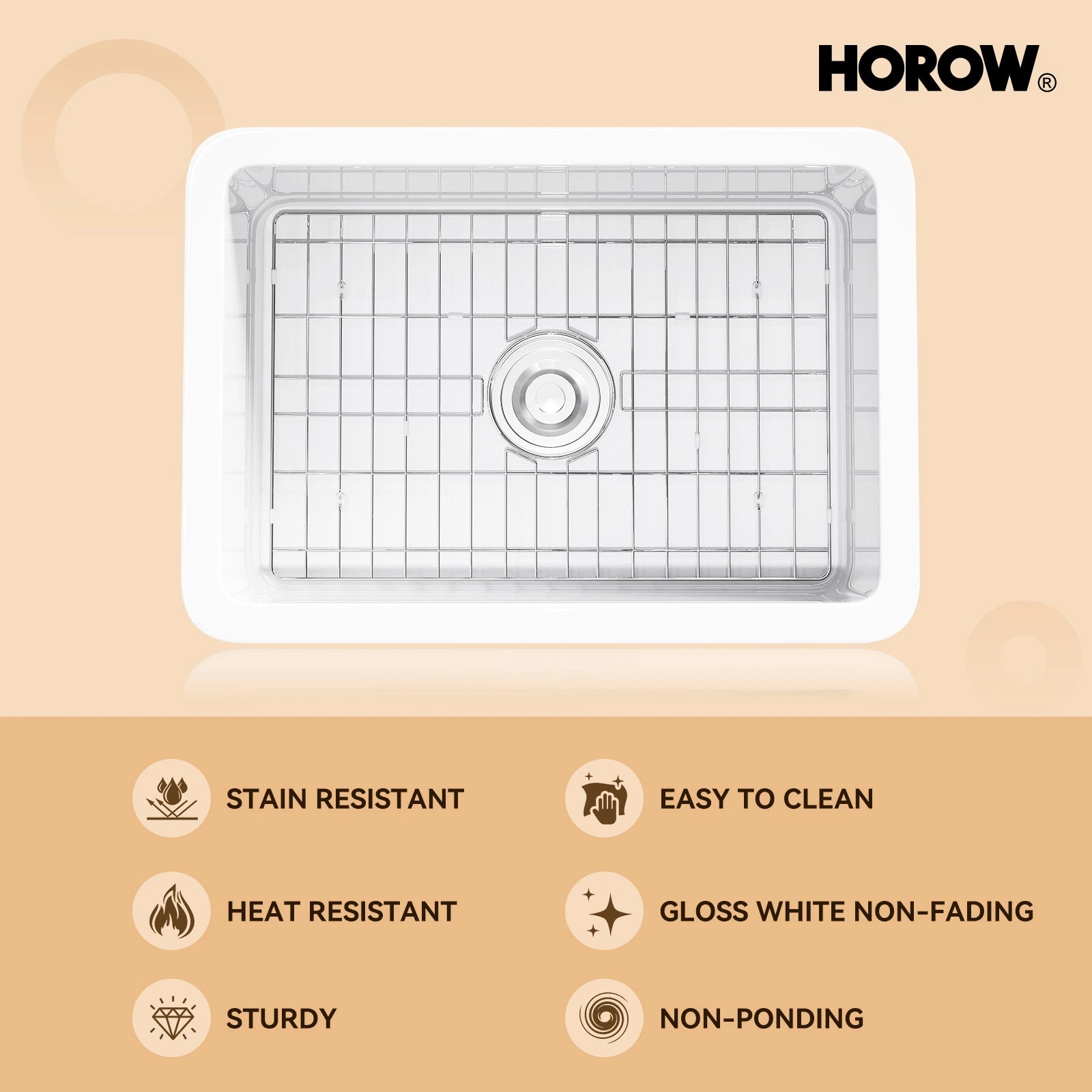 27 Inch Dual Mount Kitchen Sink with Refractory Clay Model S2719W