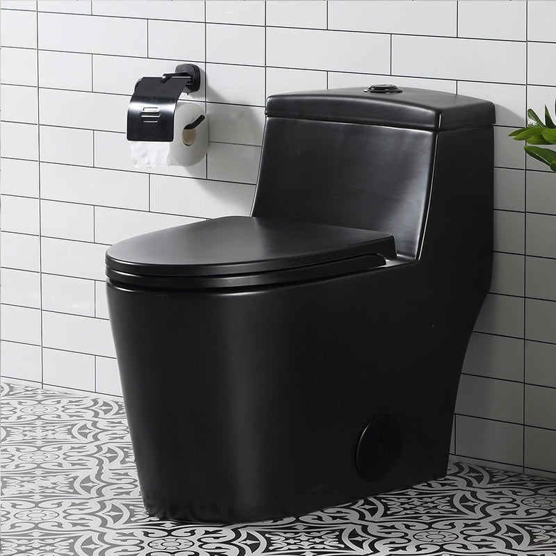 HOROW Dual Flush 1.28 GPF Elongated Toilet HOROW One Piece Toilet With Seat Model HR-T0280B