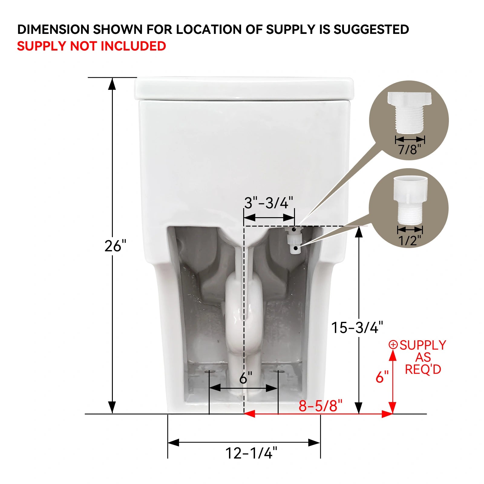 Matte White Toilet with ADA Compliant for 12 Inch Rough In Model T0338WM