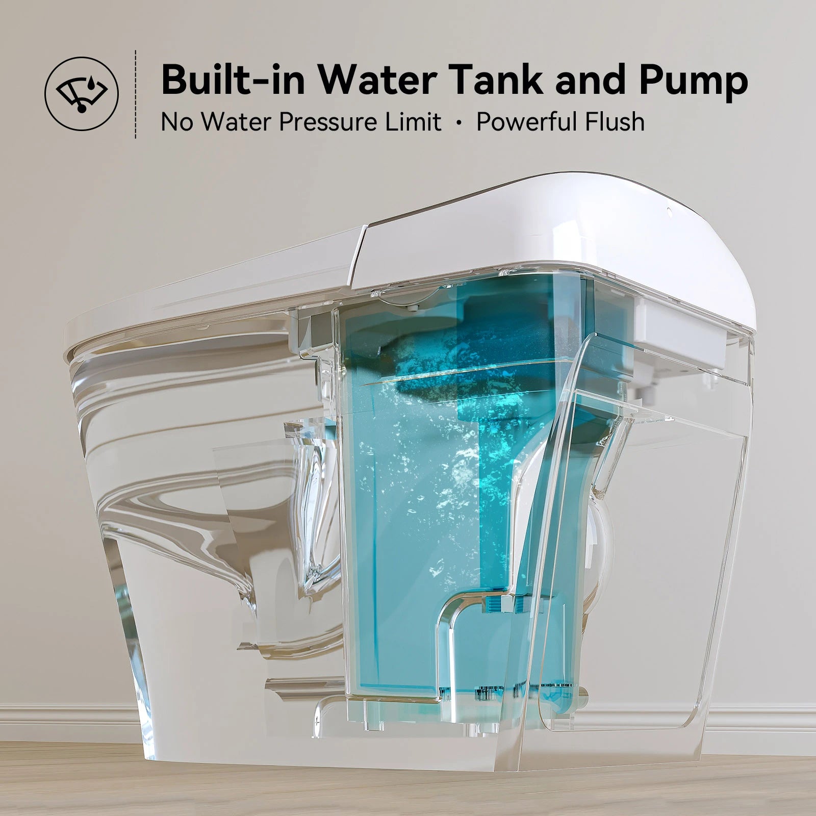 HOROW Smart Toilet Built-in Tank and Electric Booster Pump Mode T03Pro