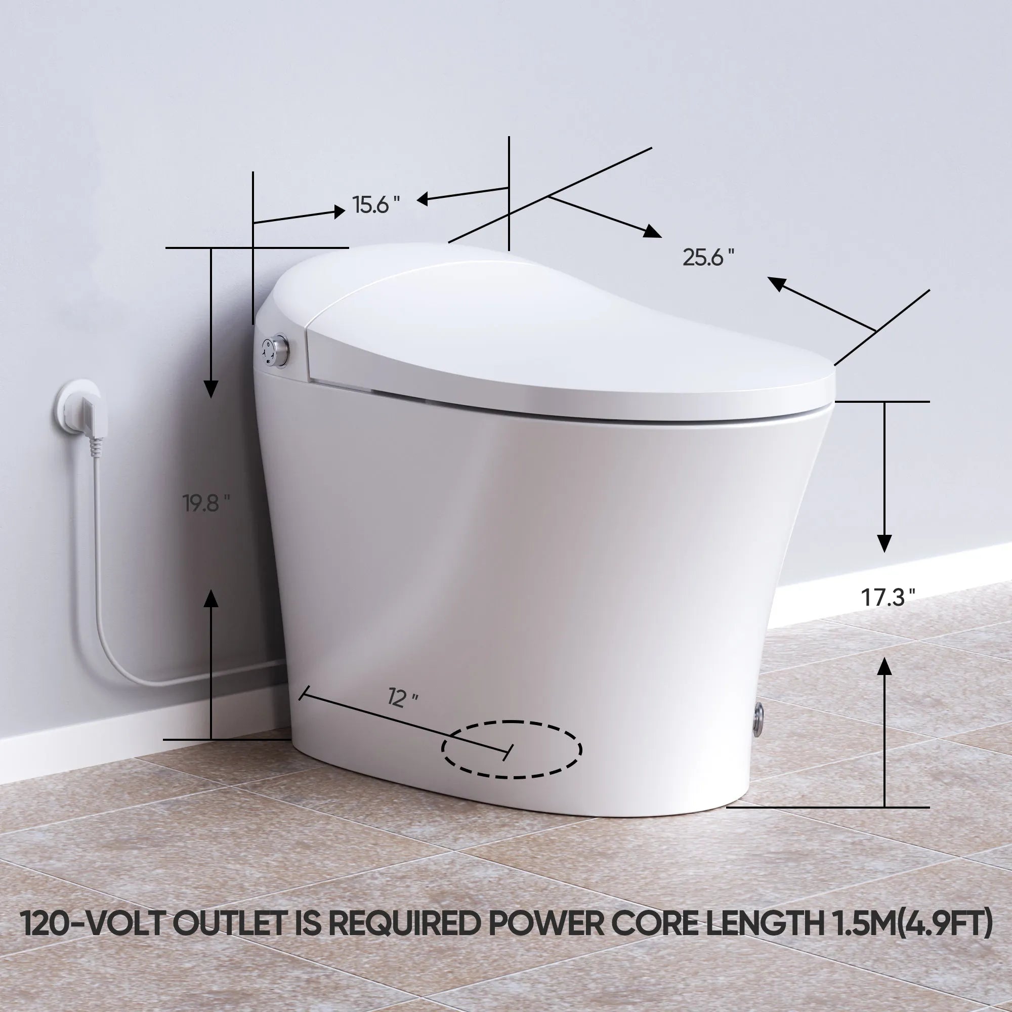 HOROW Modern Bidet Toilet With Heated and ADA Model T15A
