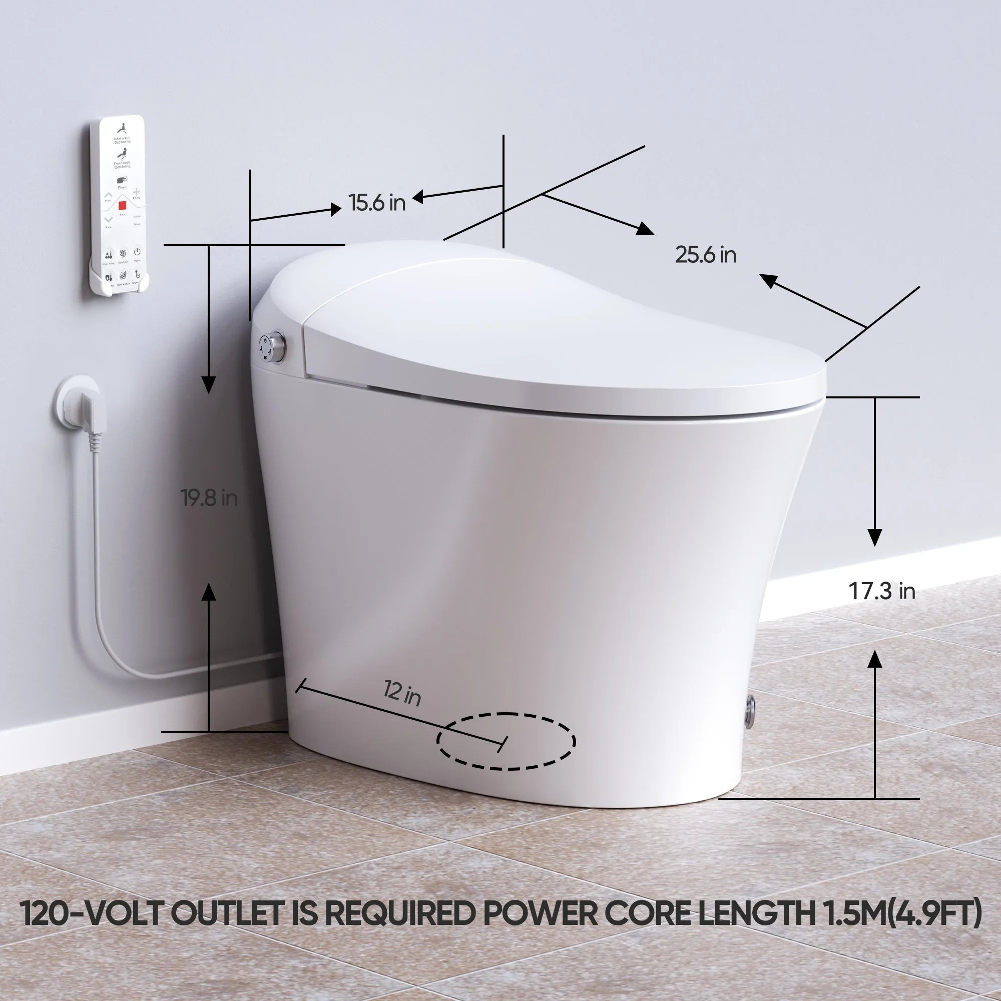 HOROW Toilet with Bidet and ADA Model T16A