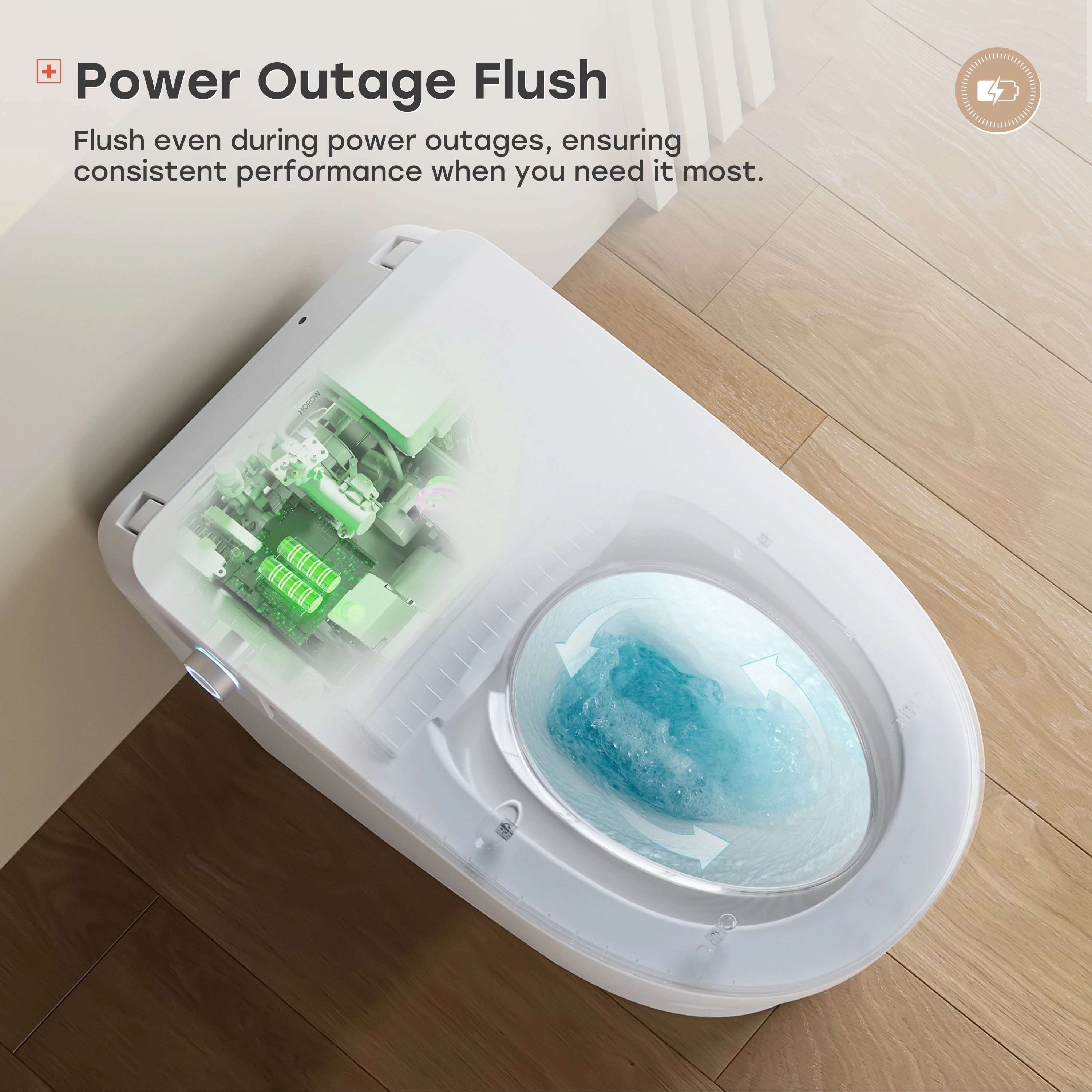 Smart Toilet with All Cover Lid and Power Outage Flush Model T32