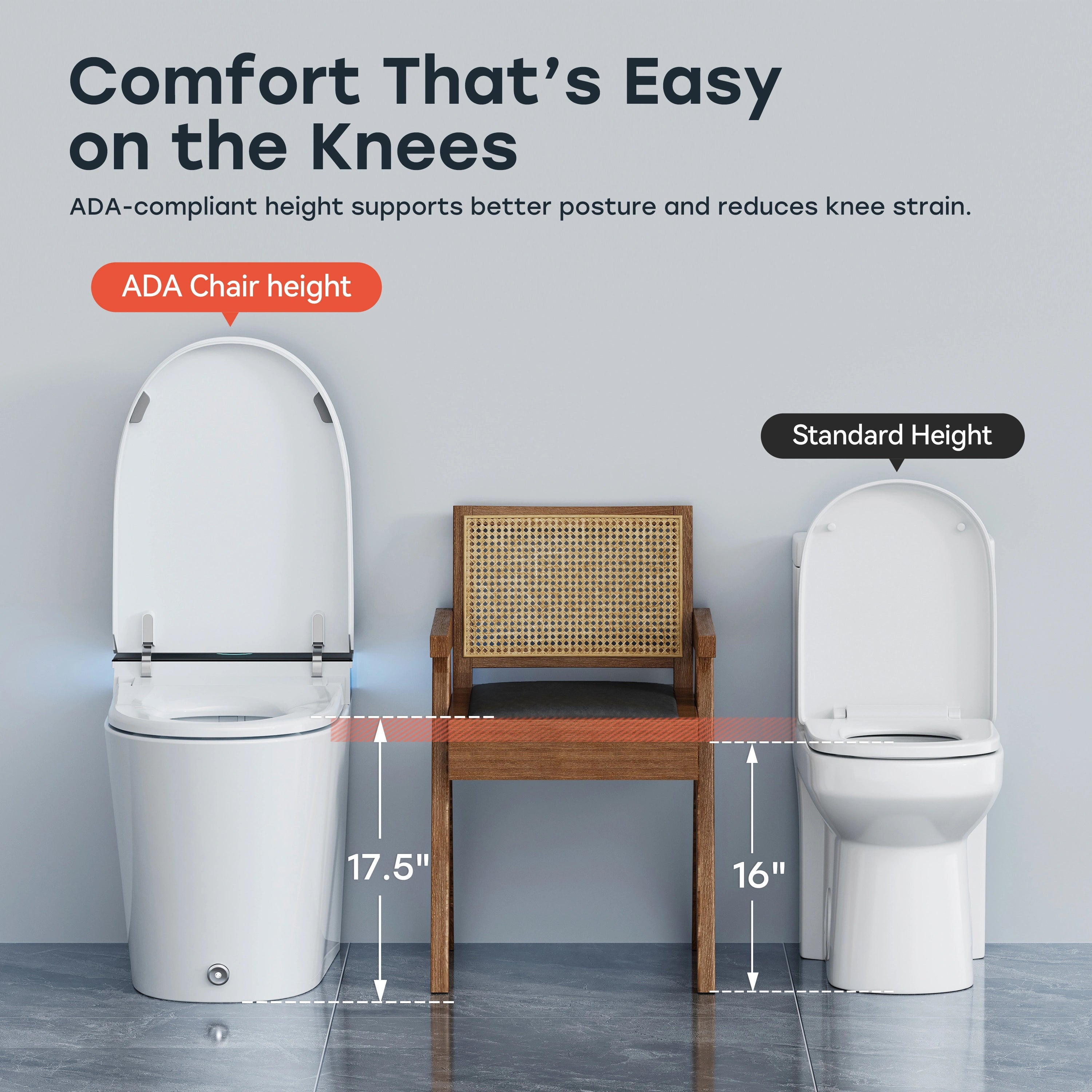 Smart Toilet with Flush Tank and ADA Compliance for 12 Inch Rough In Model T38P