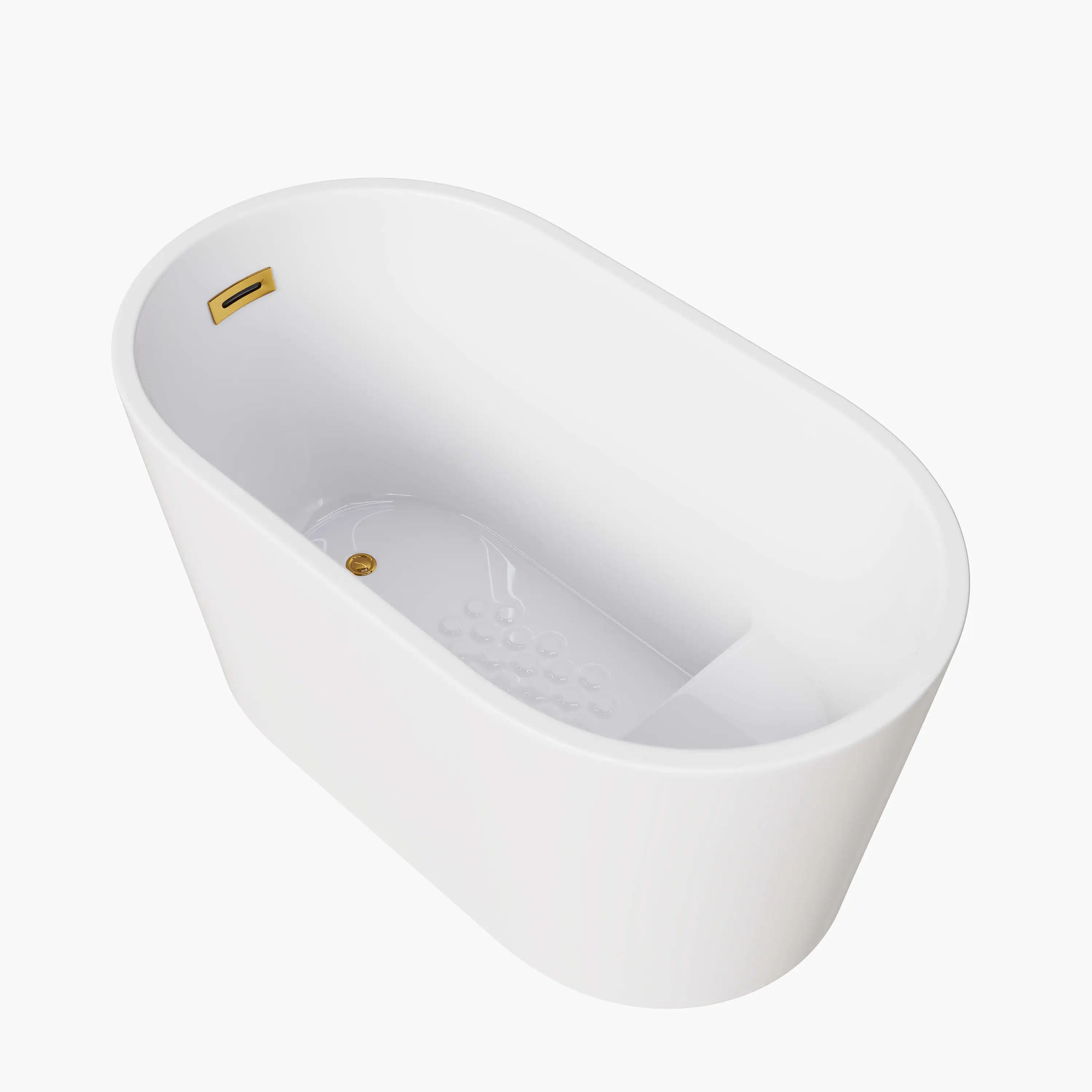 HOROW 47 Inch Deep Soaking Tub Freestanding Acrylic Bathtub Model TU47-SG