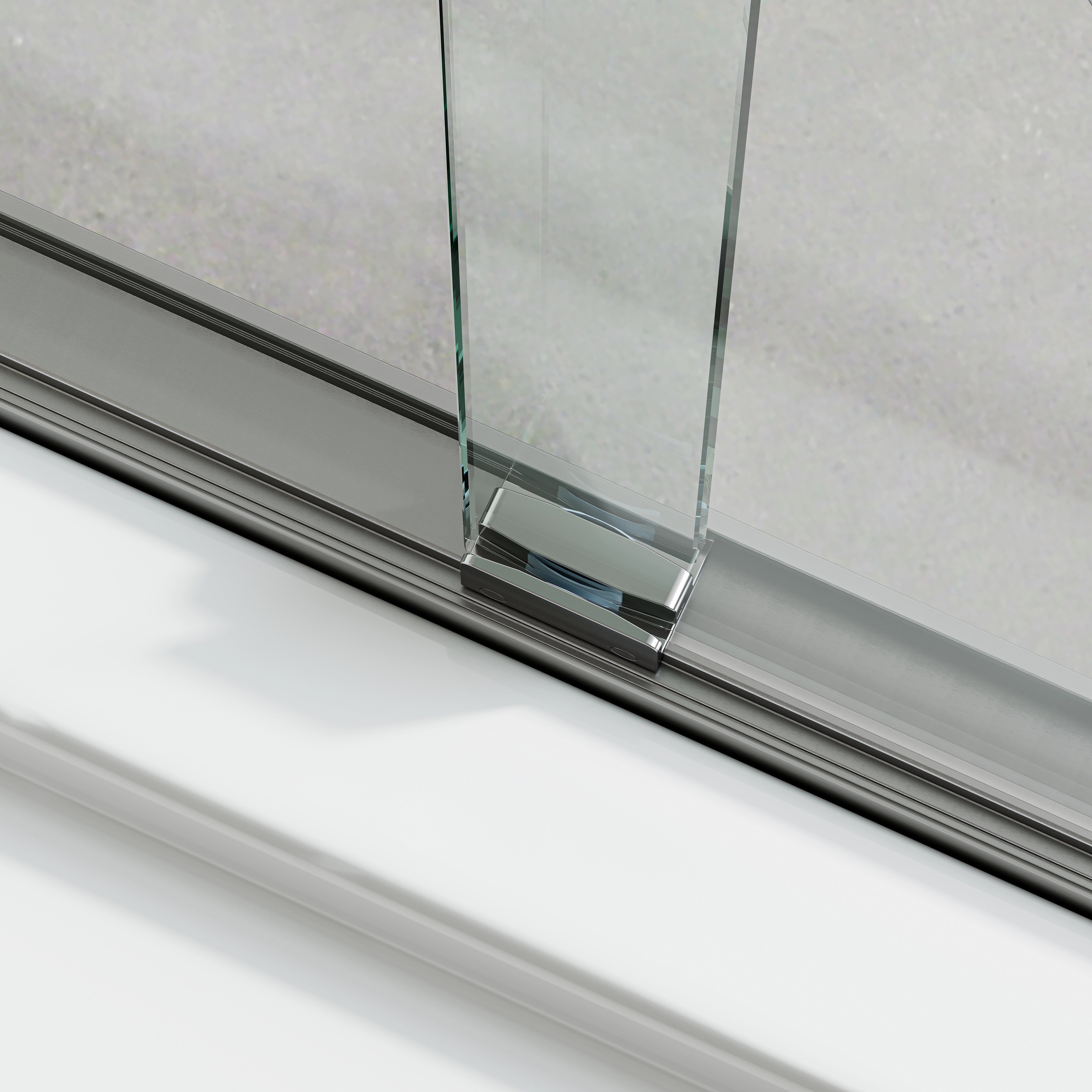 60 Inch Double Sliding Shower Door with Thick Aluminum Frame Model BE6072-BN